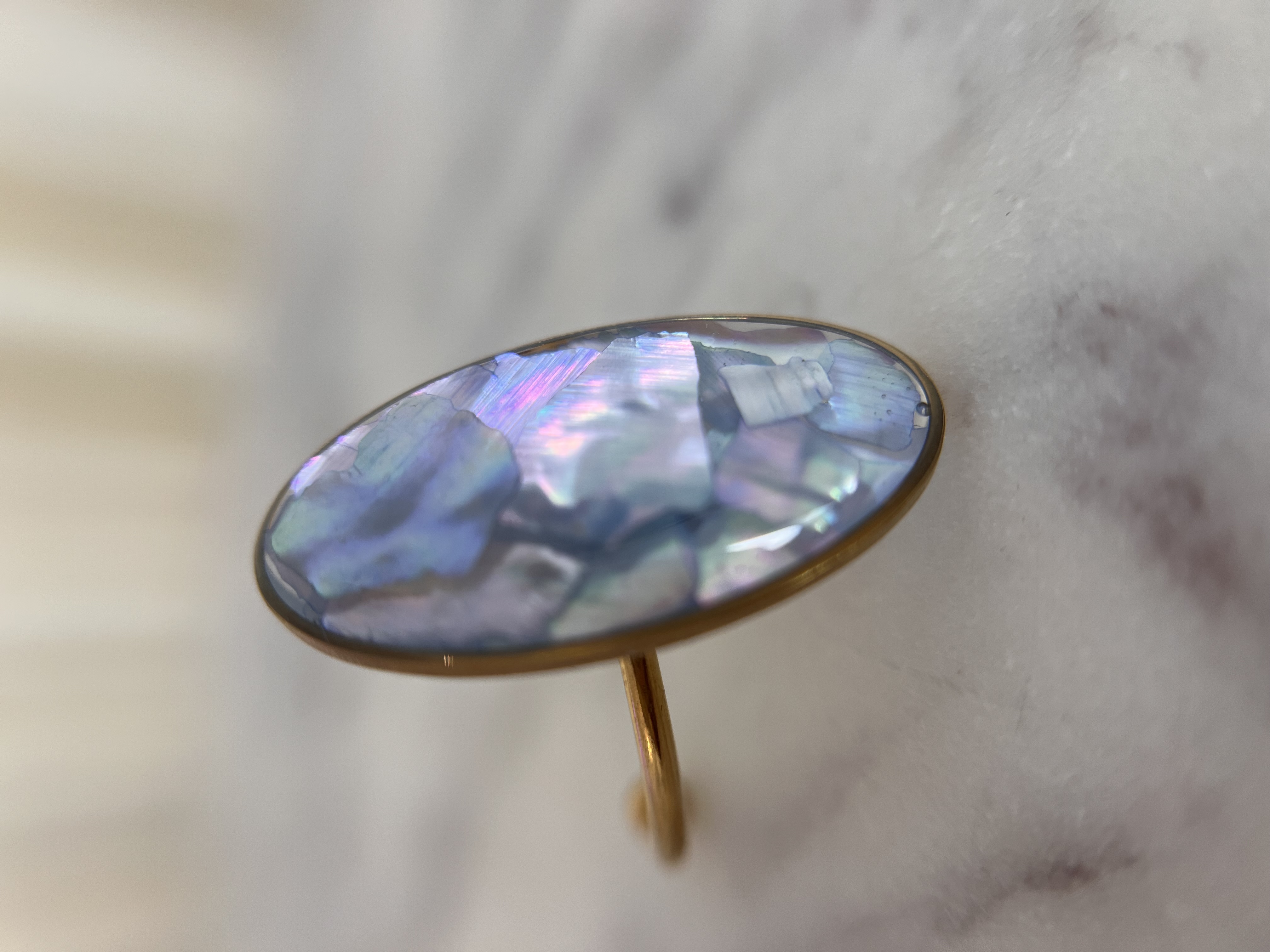 Bague Nacre Bleu