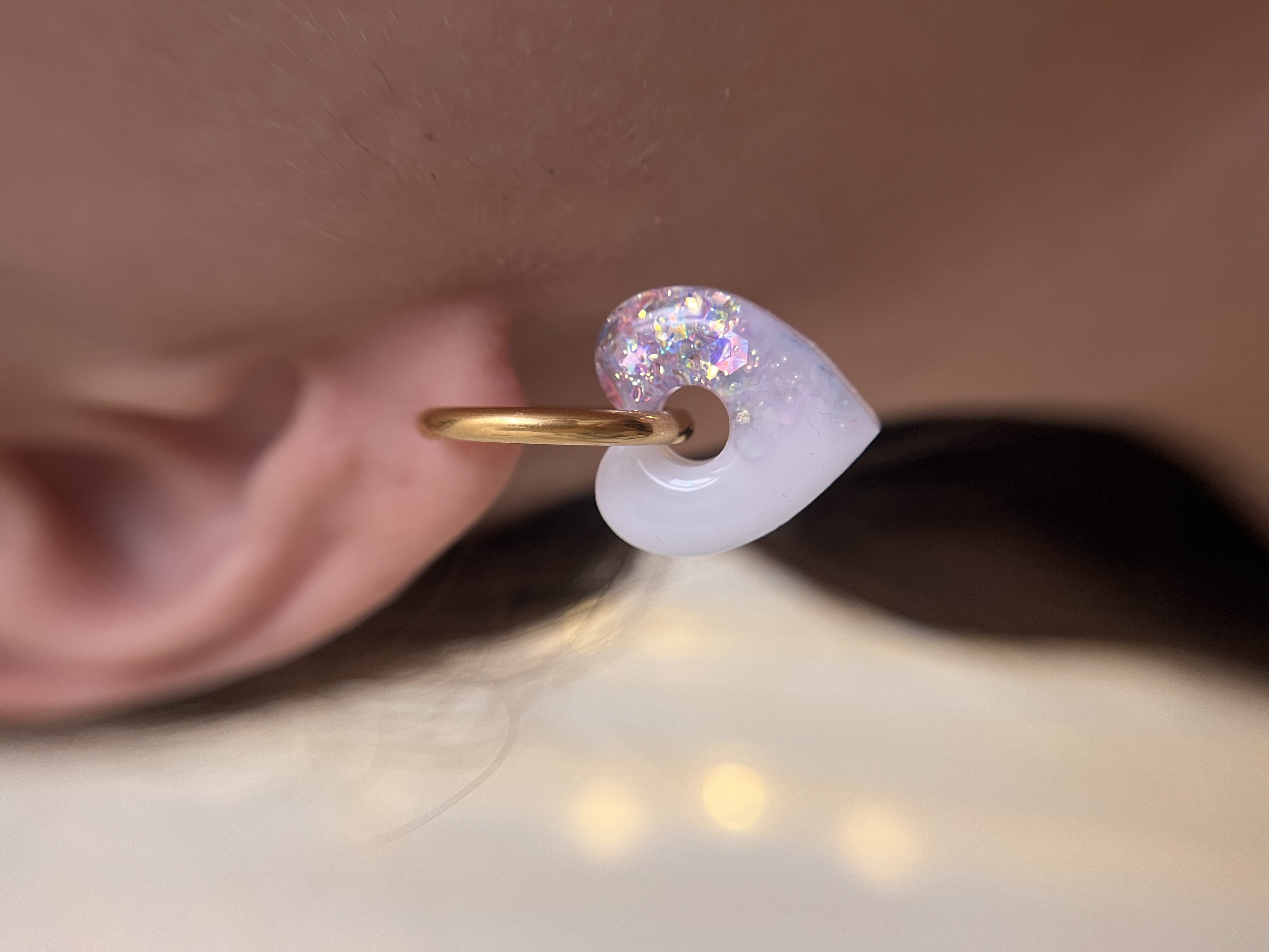 Coeur blanc et holographique 