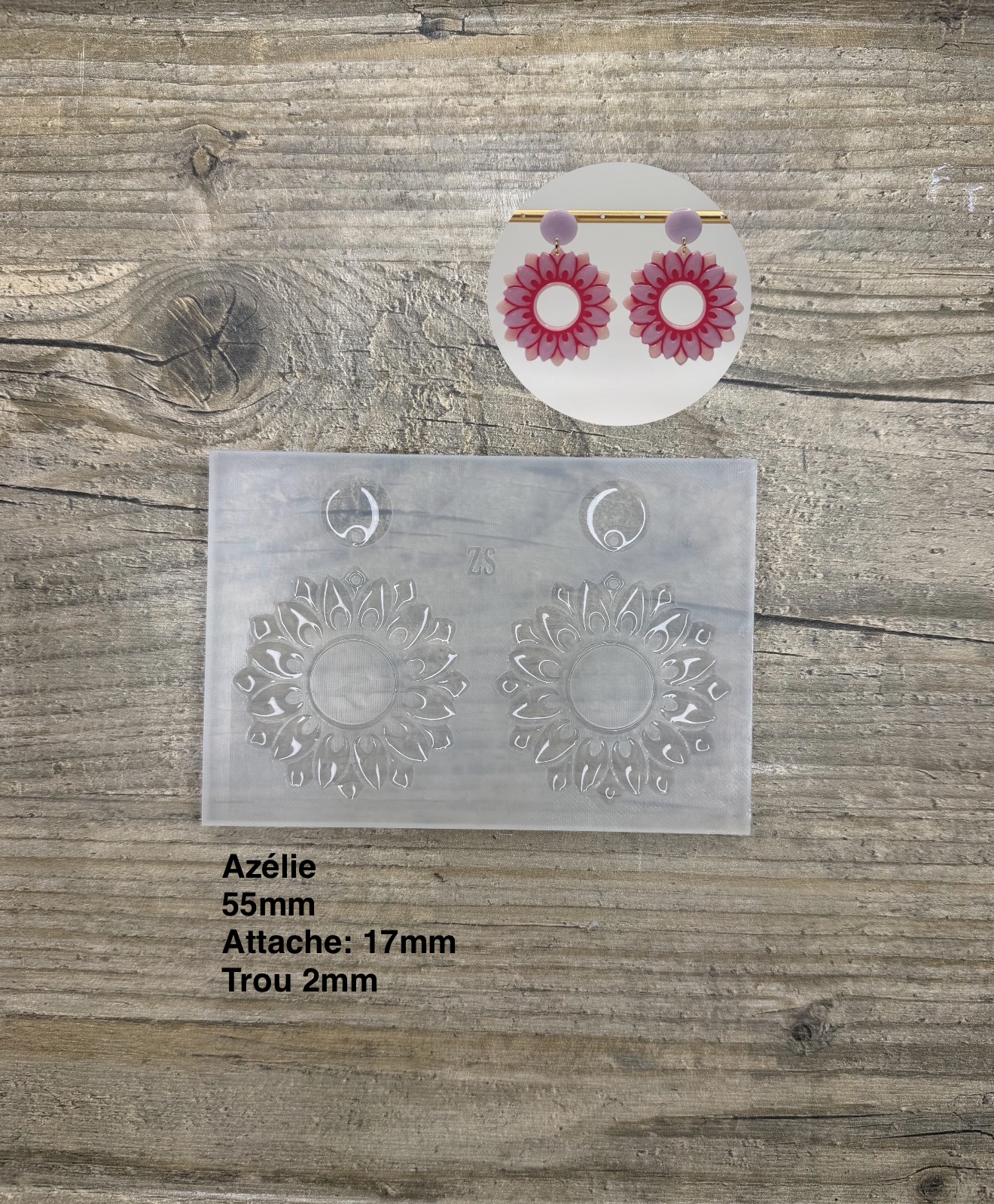 Moule Azélie boucle d'oreille