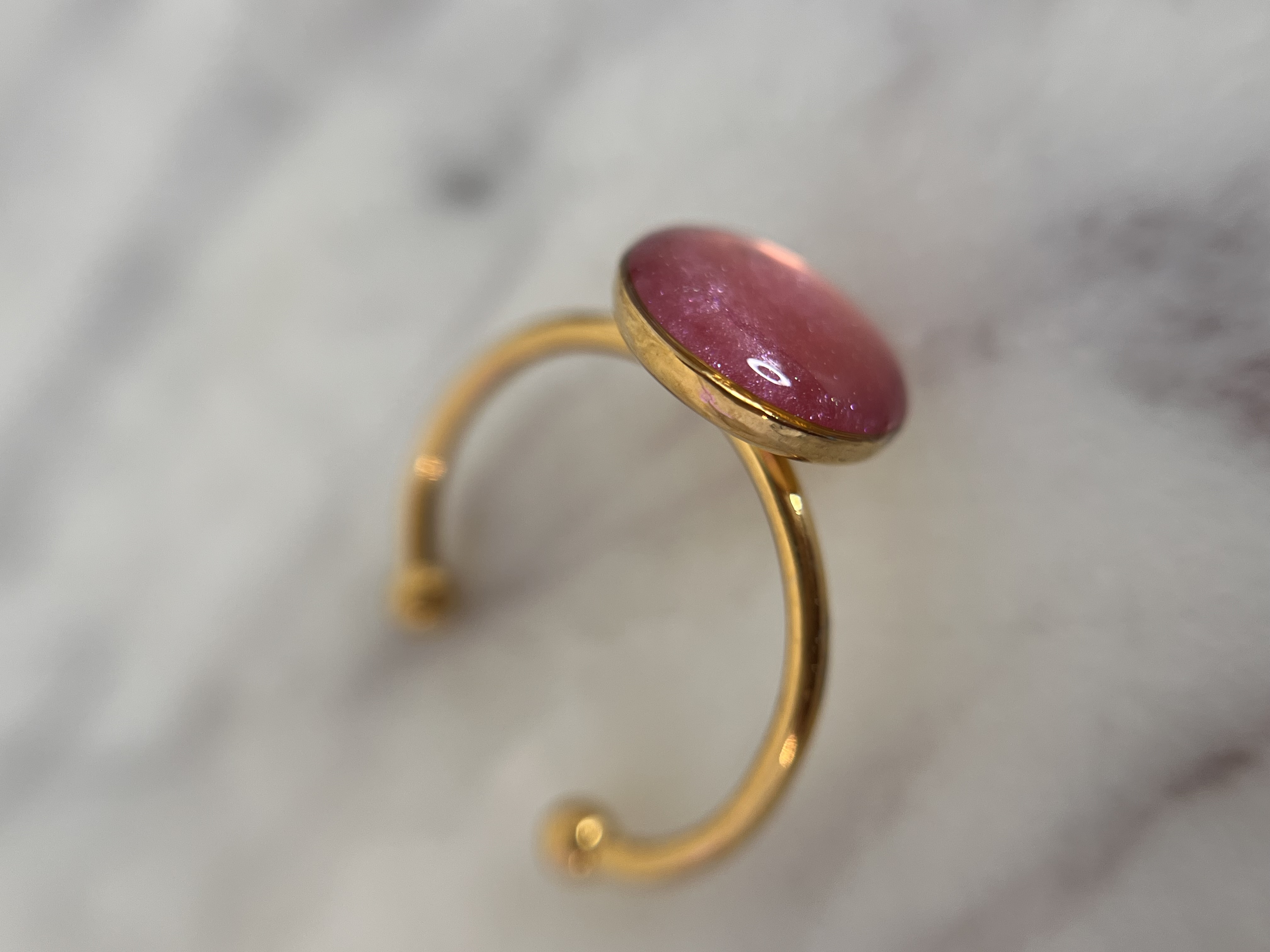 Bague rose irisé