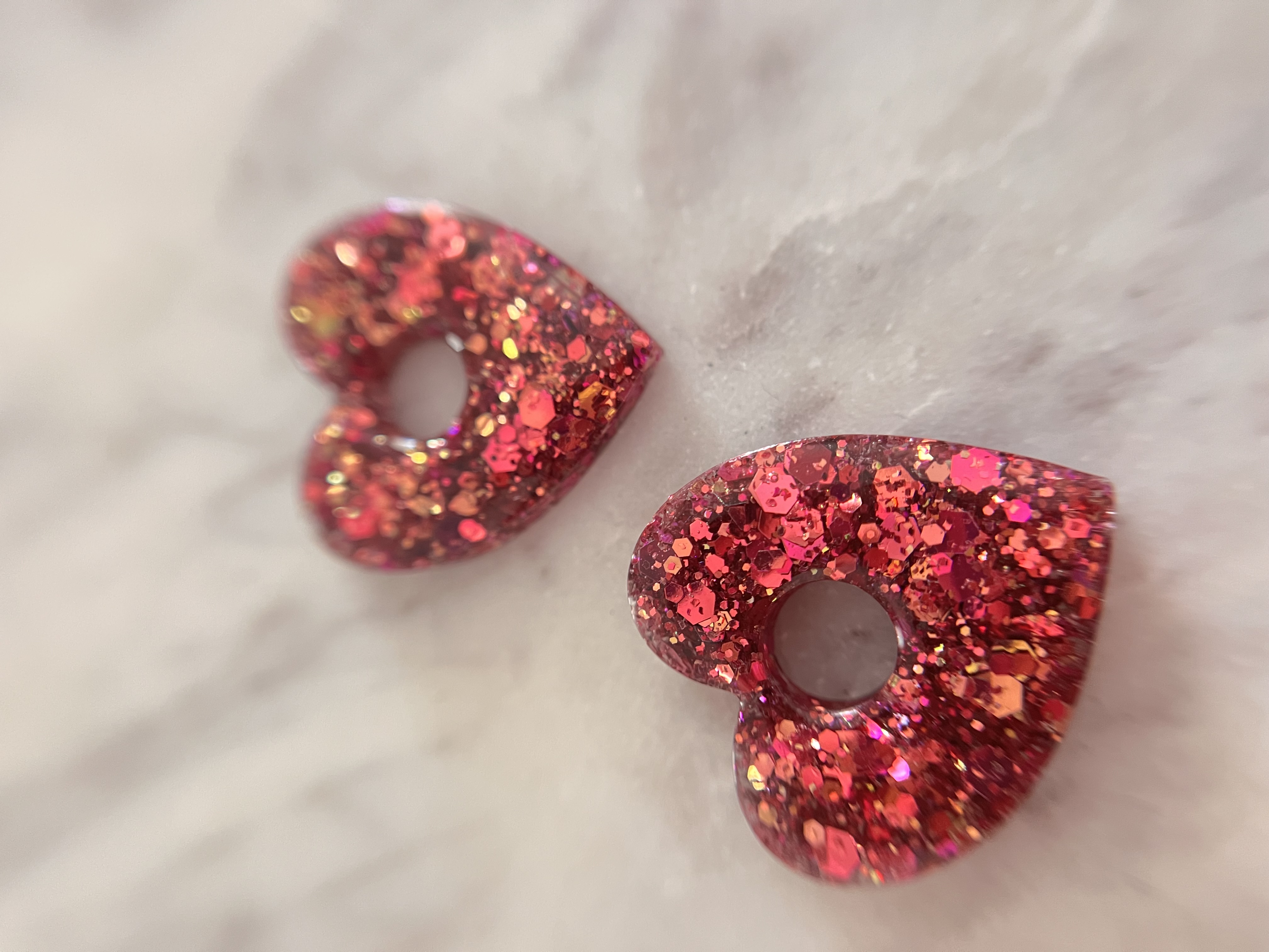 Coeur paillette rose fuschia