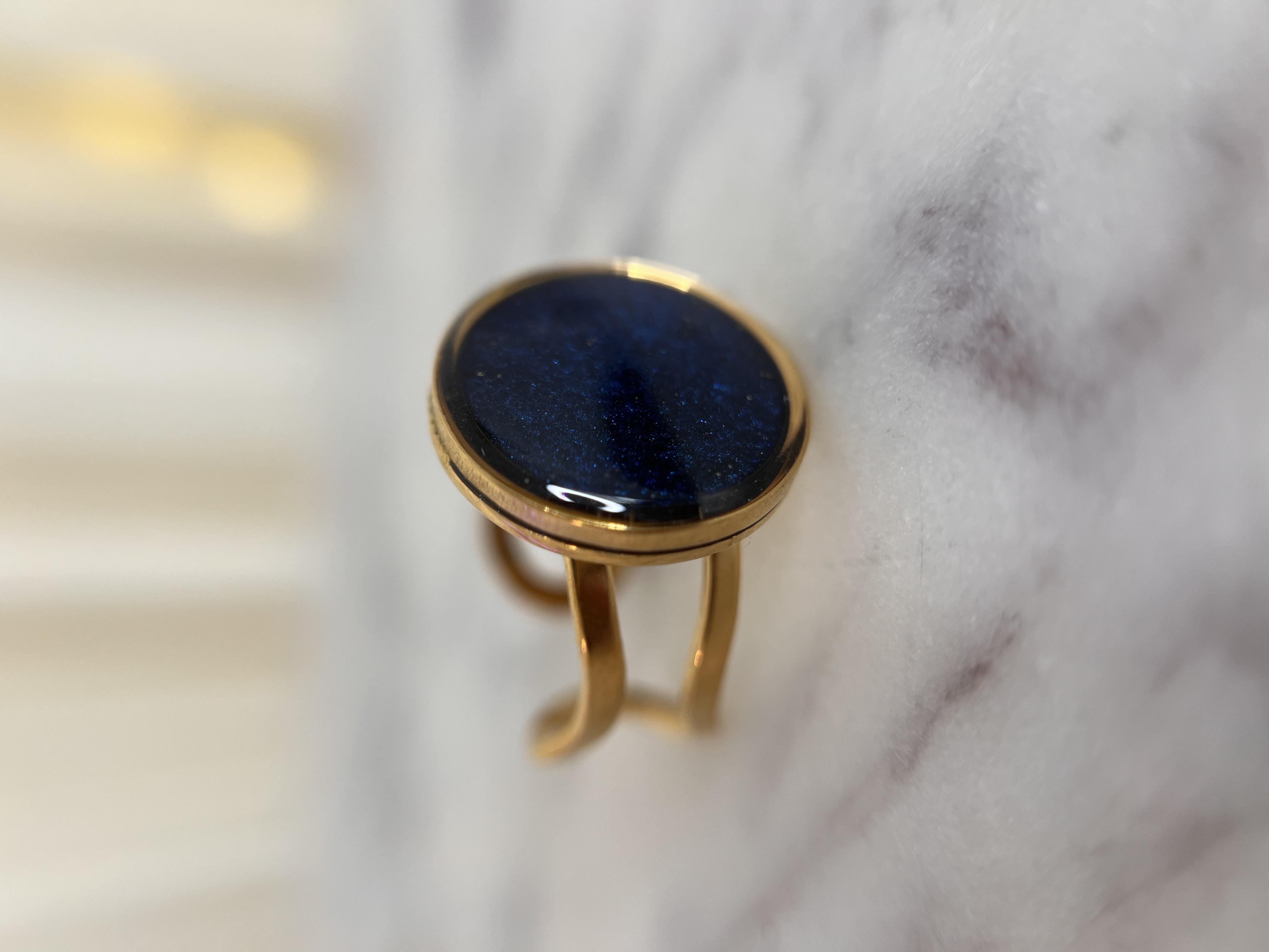 Bague reflet bleu