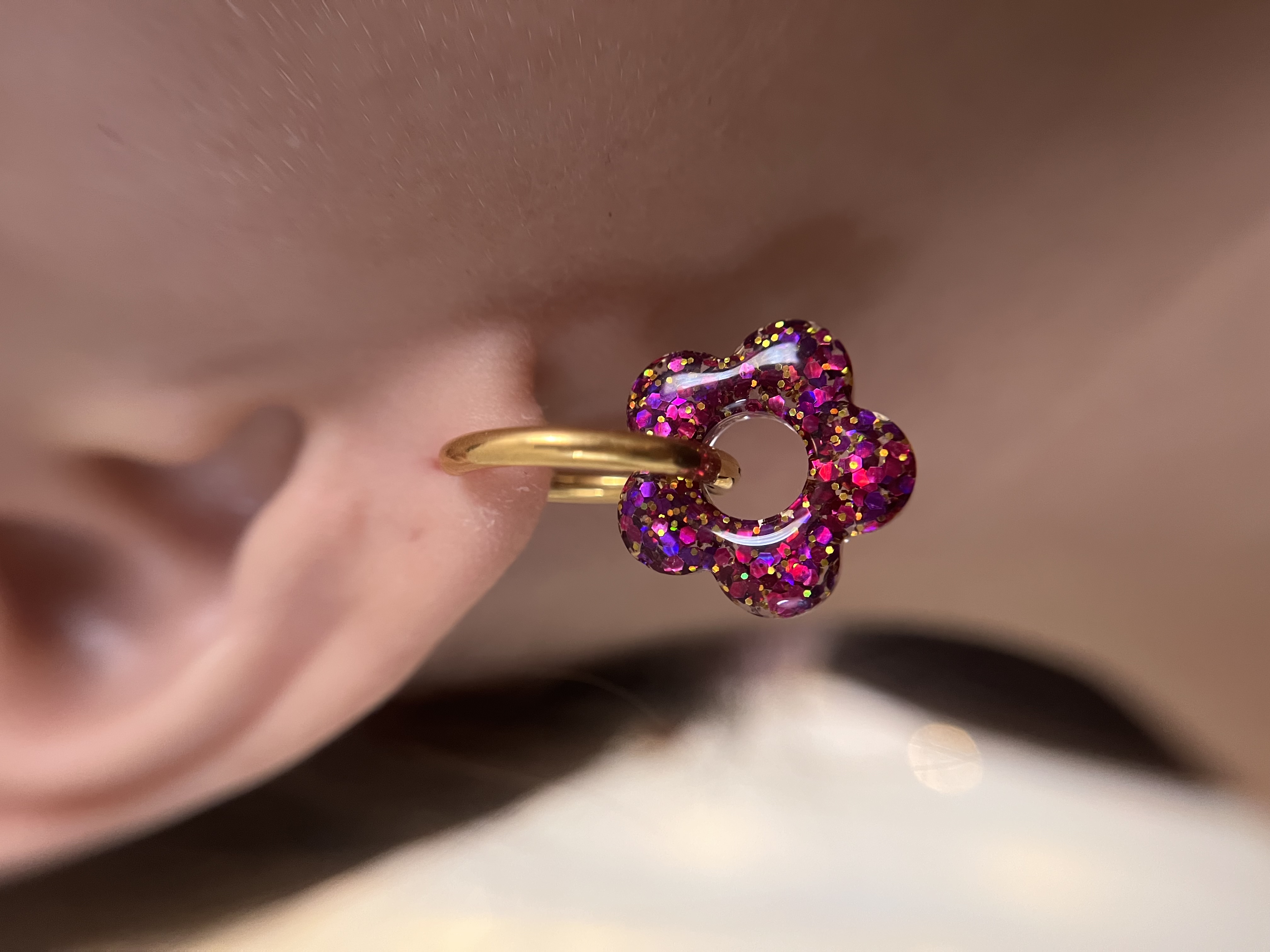 Flower Fuchsia et Doré