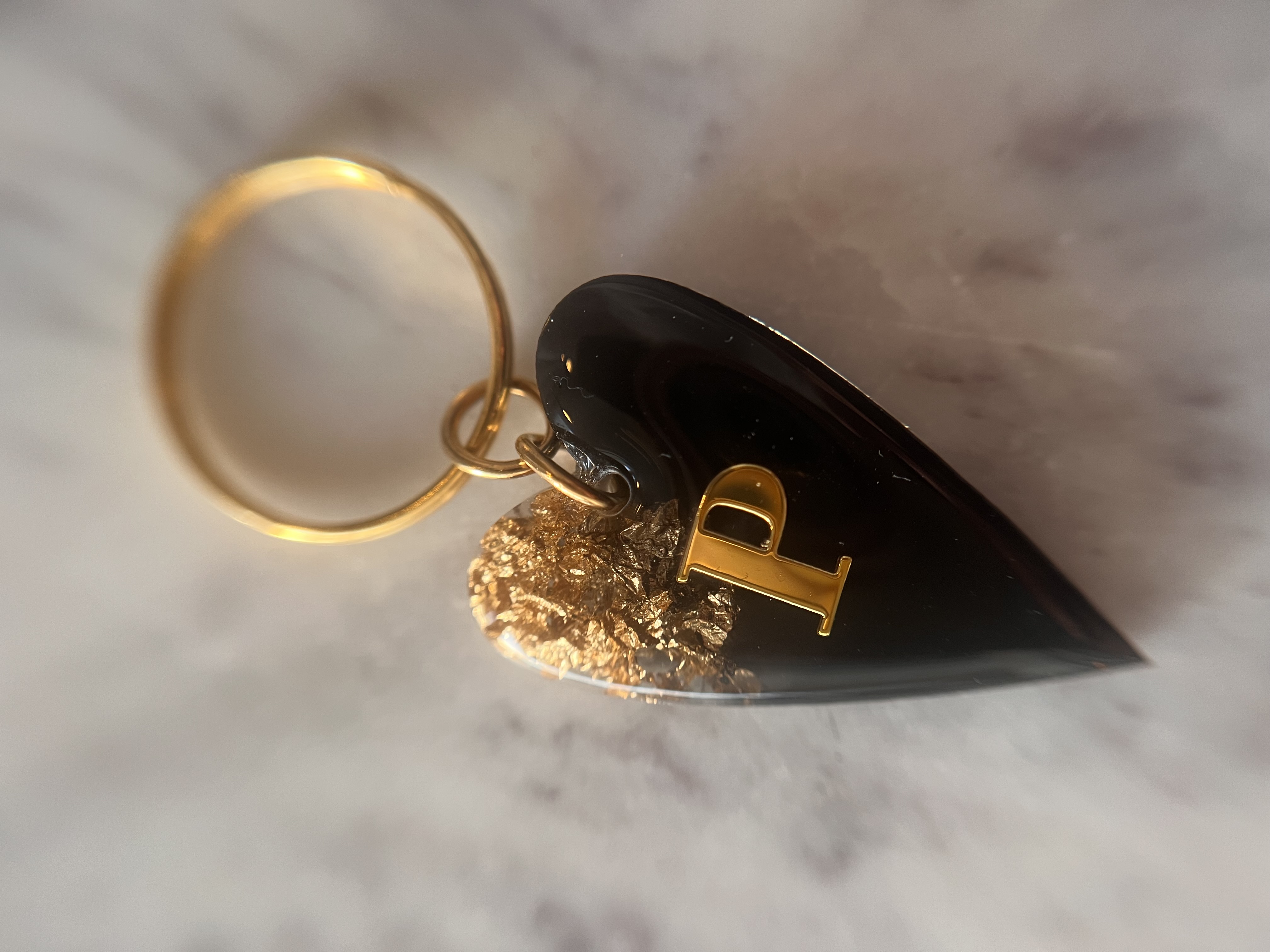 Porte-clefs coeur noir
