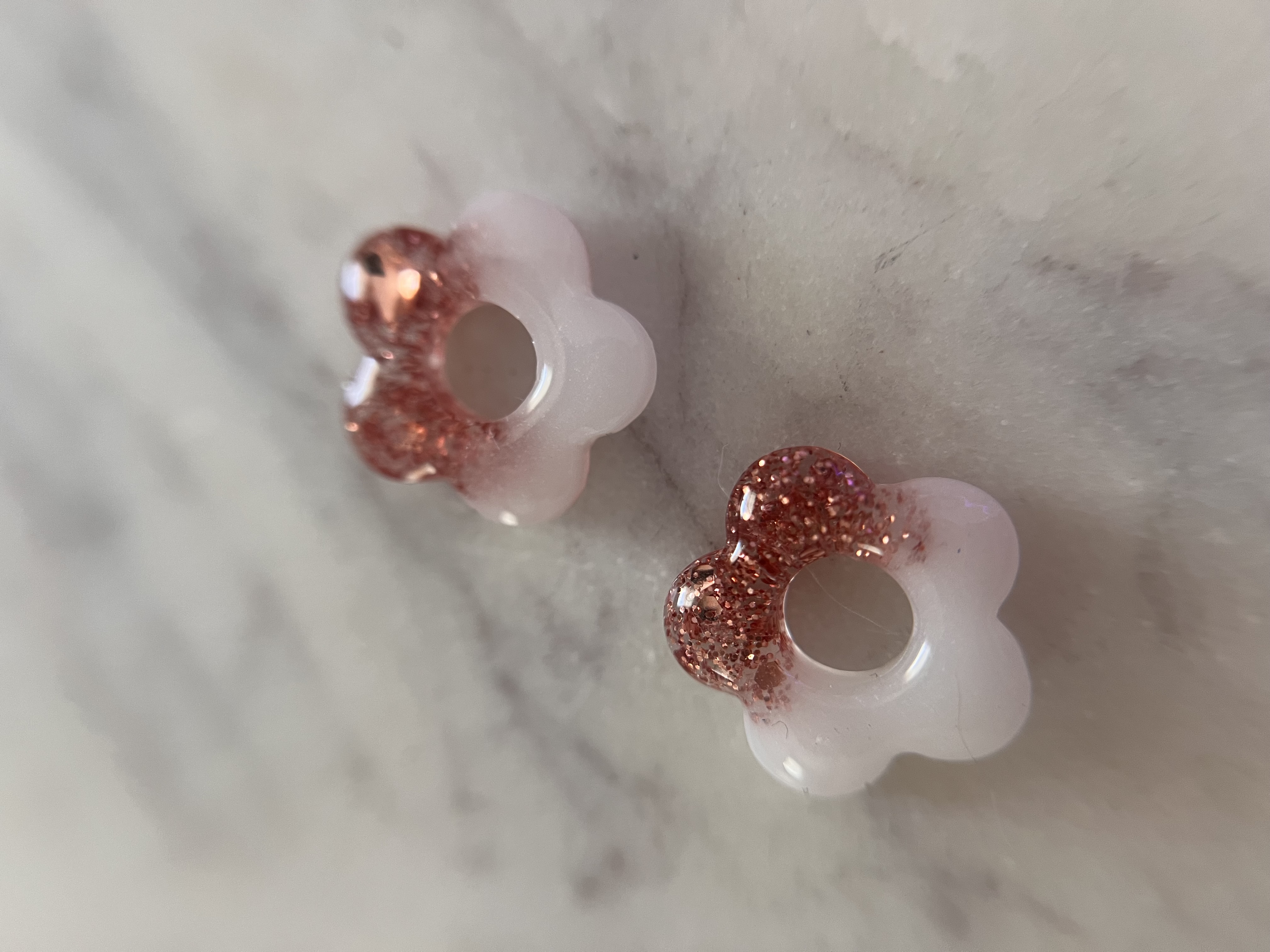 Flower blanc et  rose gold