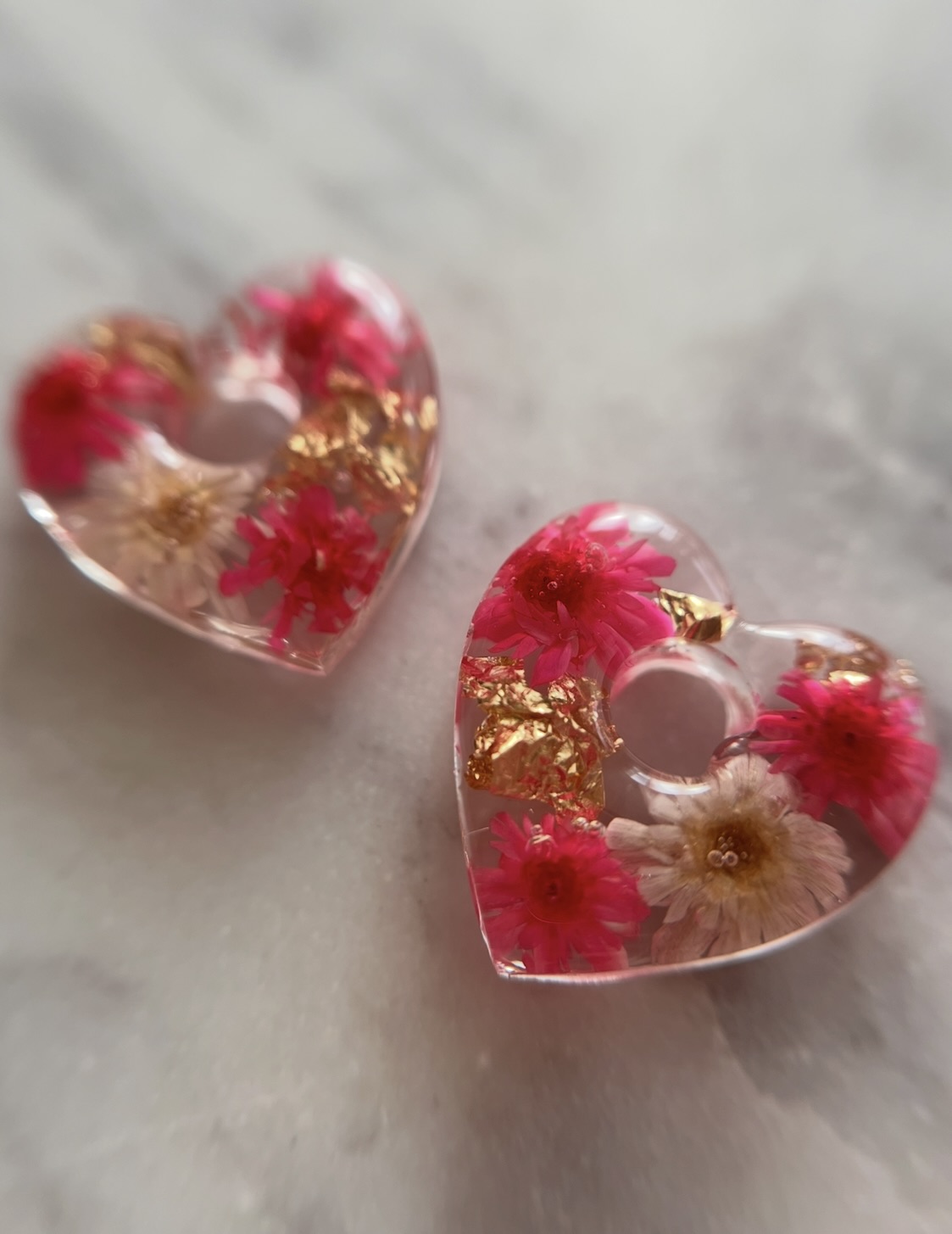 Coeur fleur rose et blanche