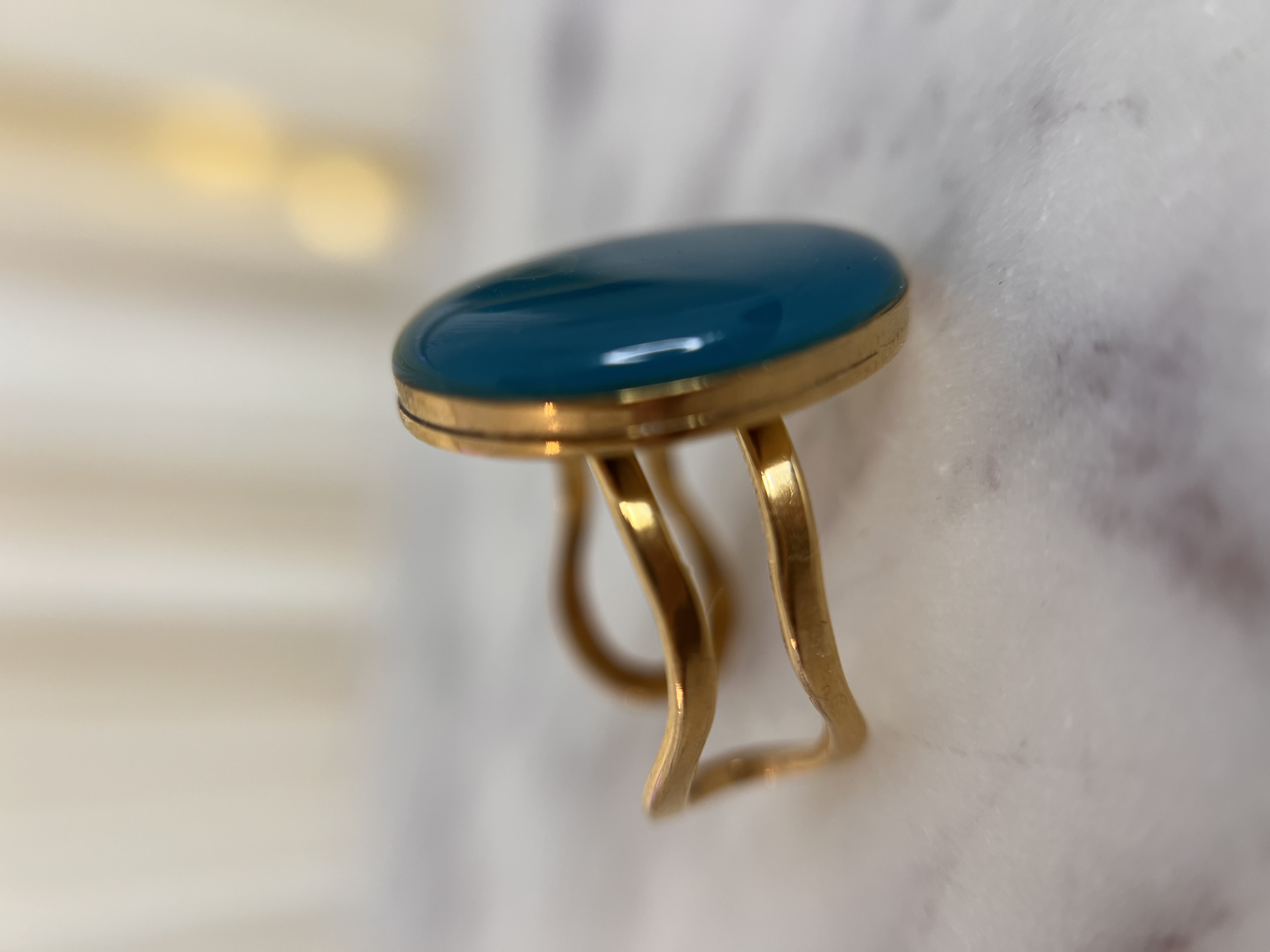 Bague ovale turquoise