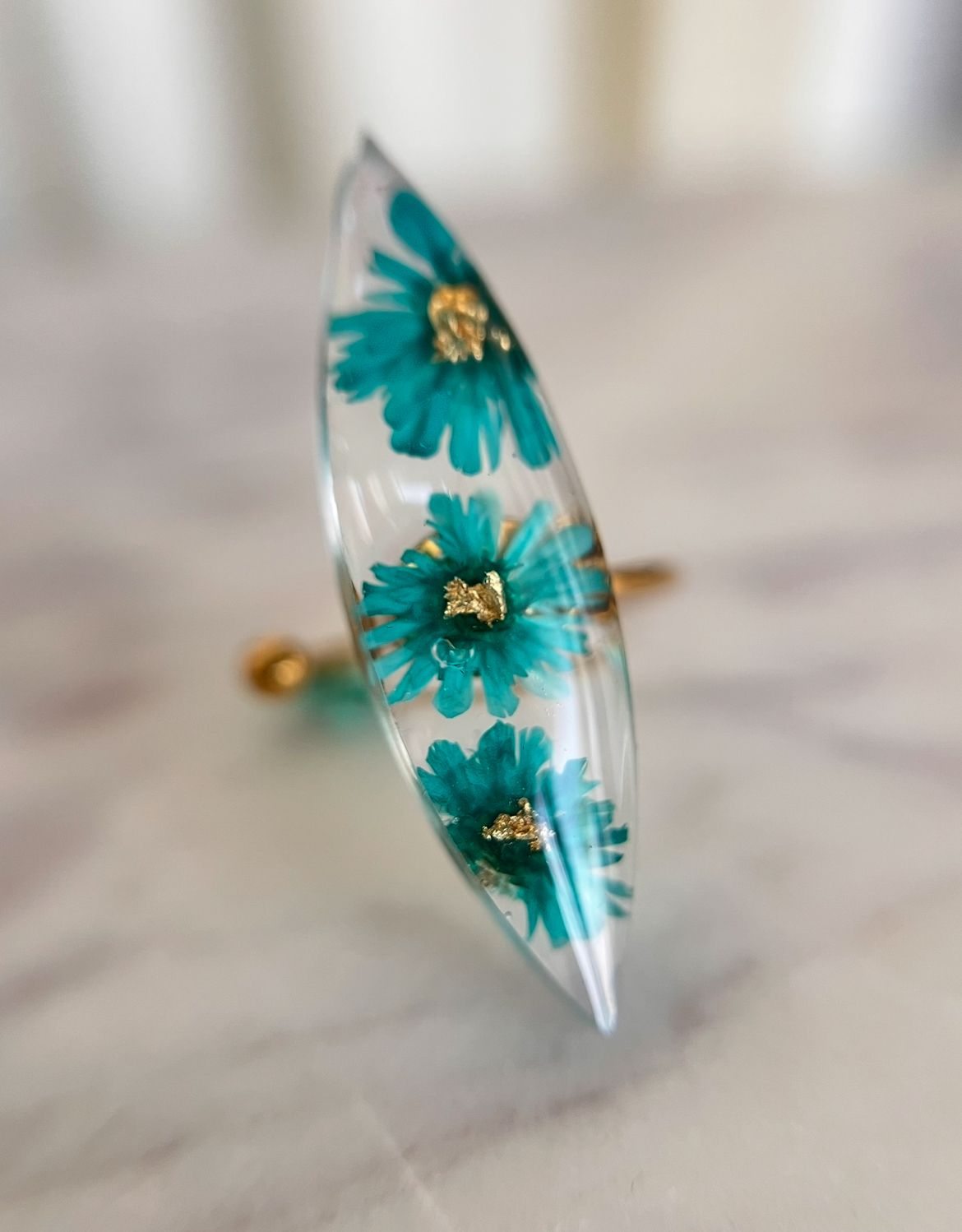Bague Fleur Turquoise
