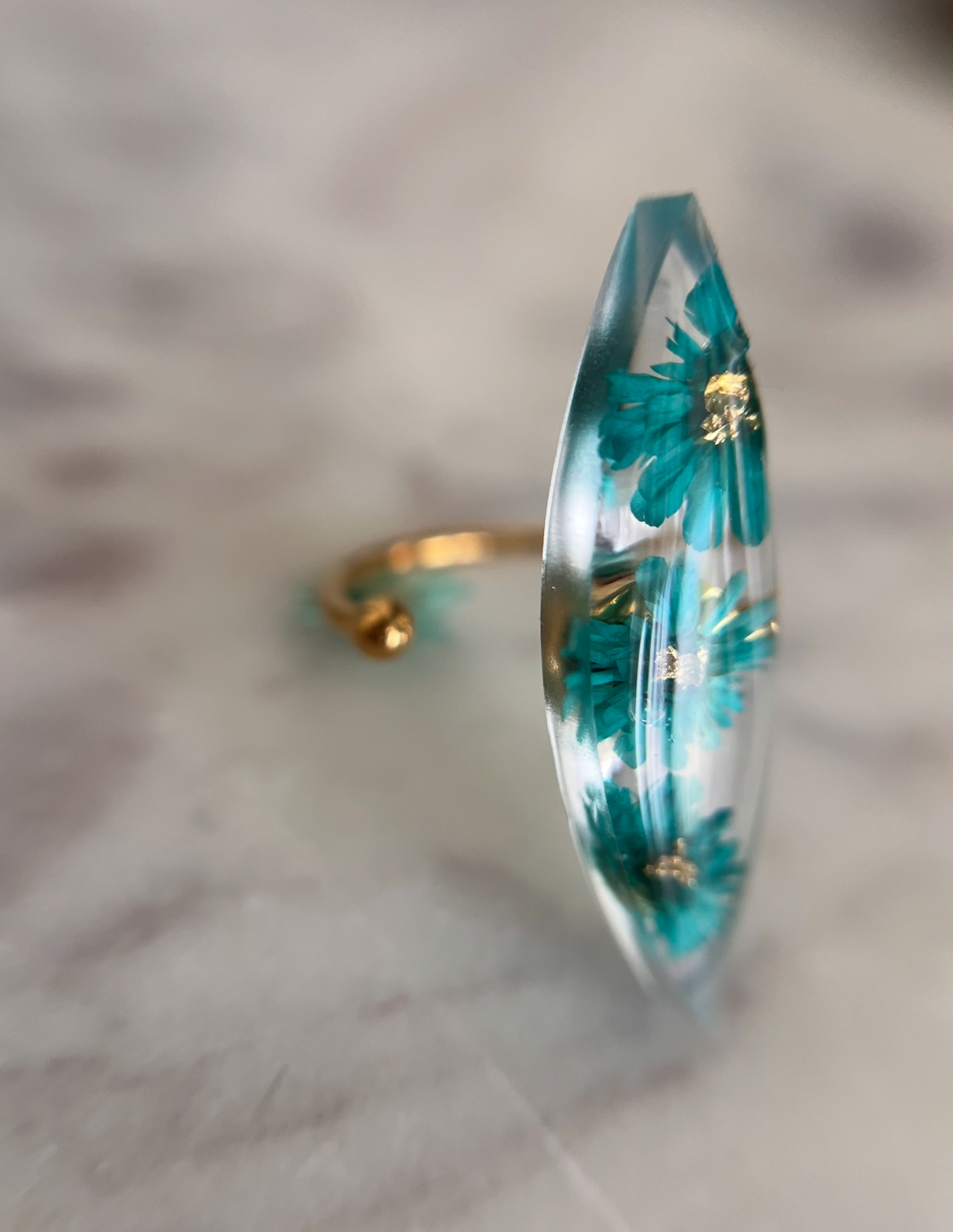 Bague Fleur Turquoise