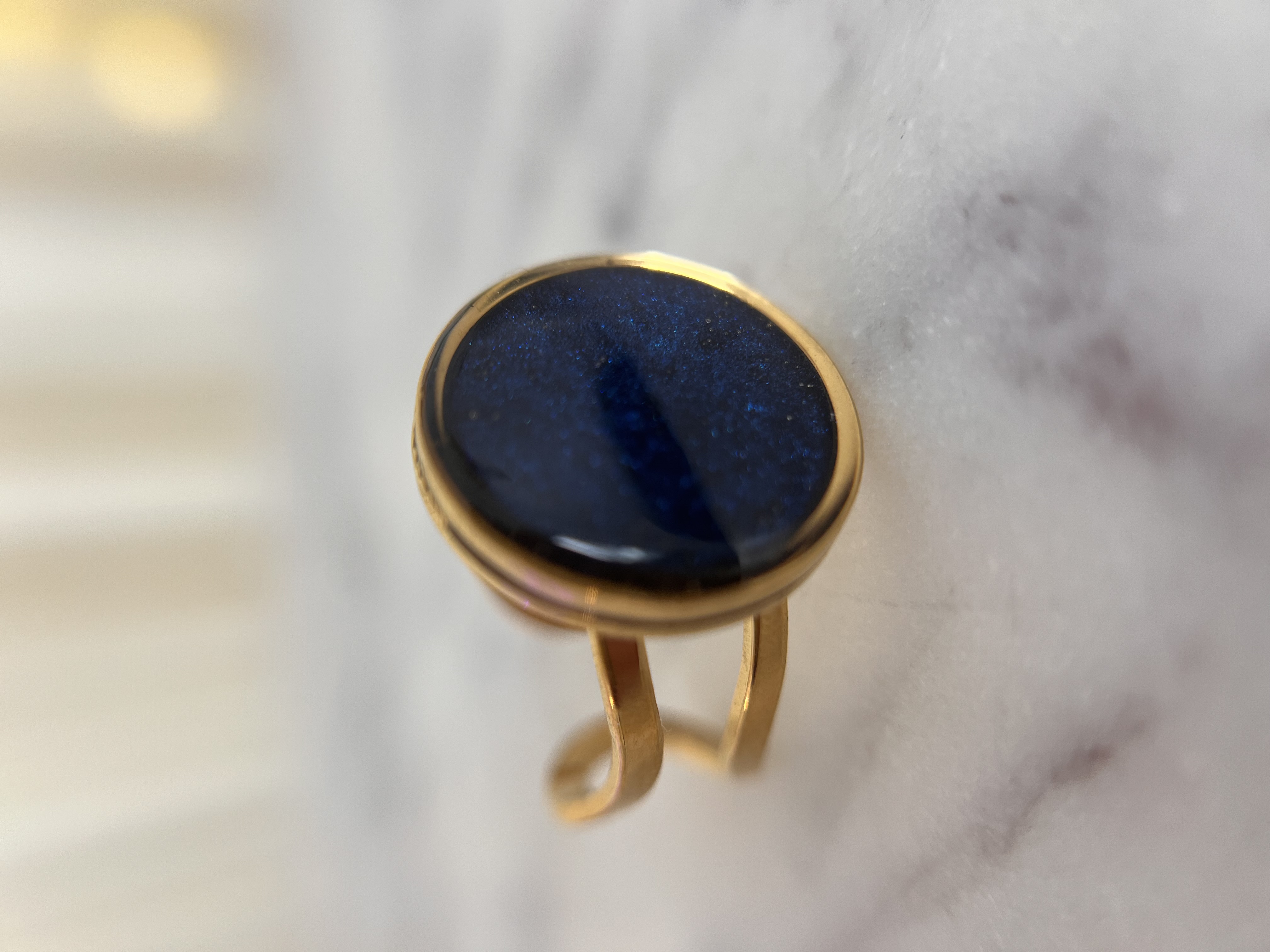 Bague reflet bleu