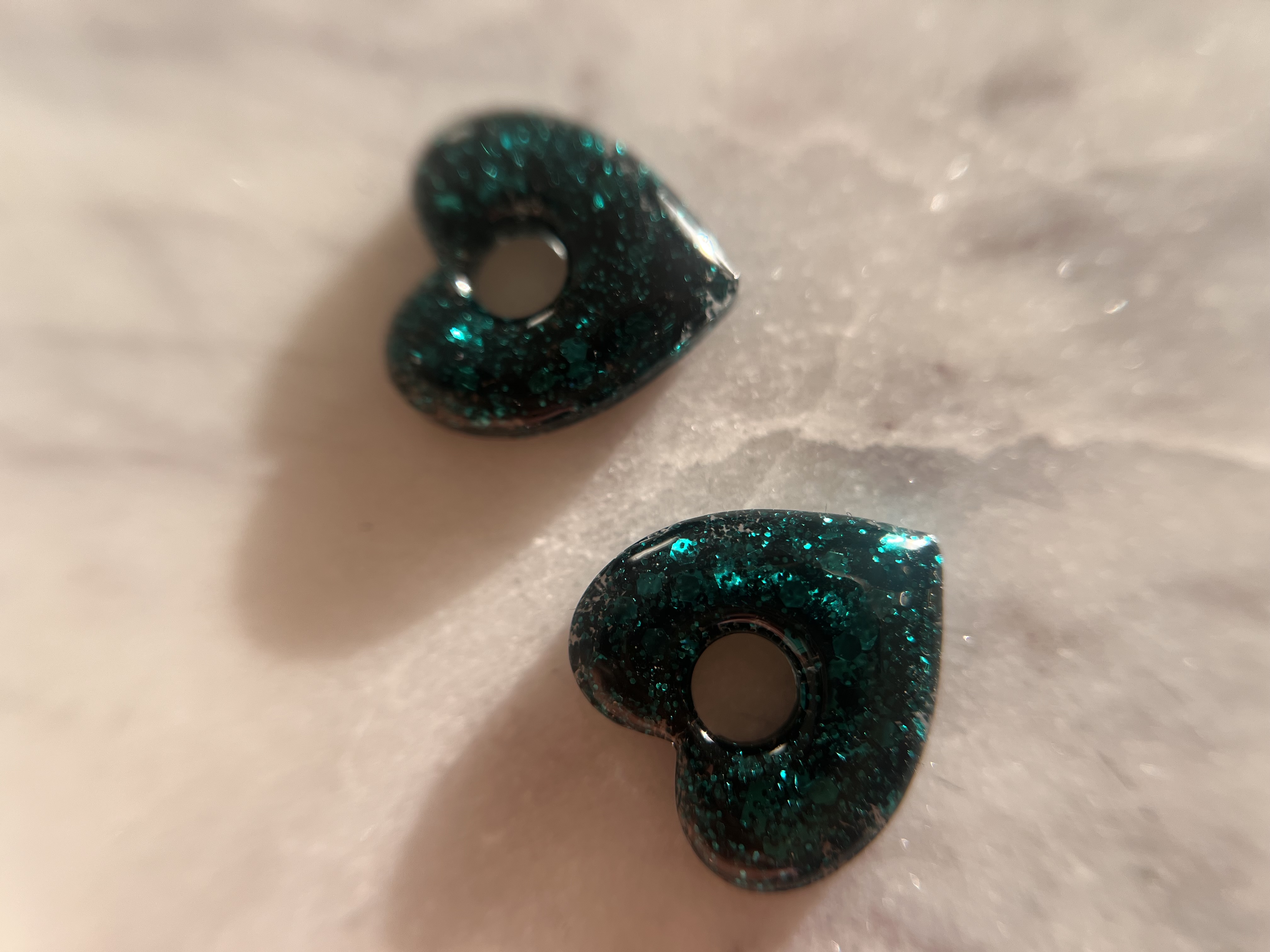 Coeur paillettes vert 