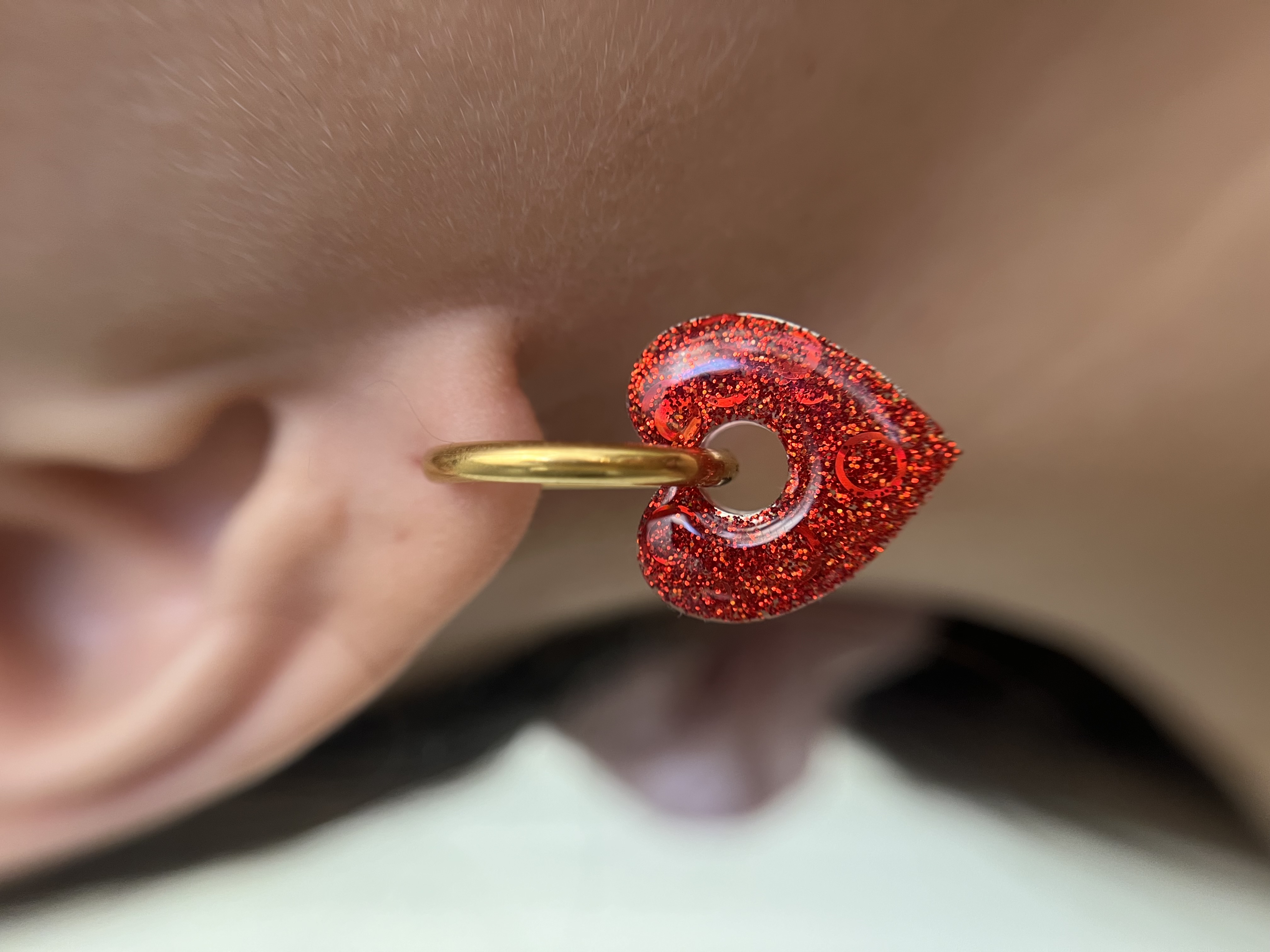 Coeur paillette rouge