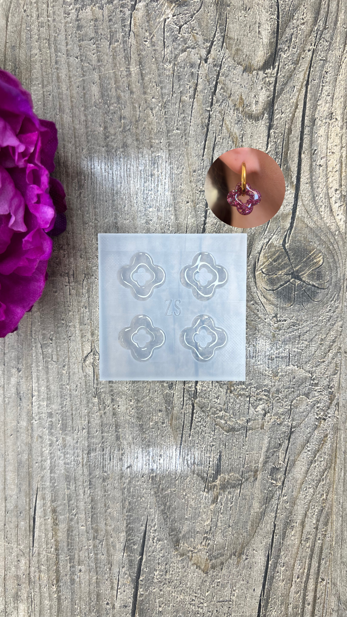 Moule Double fleur  20mm