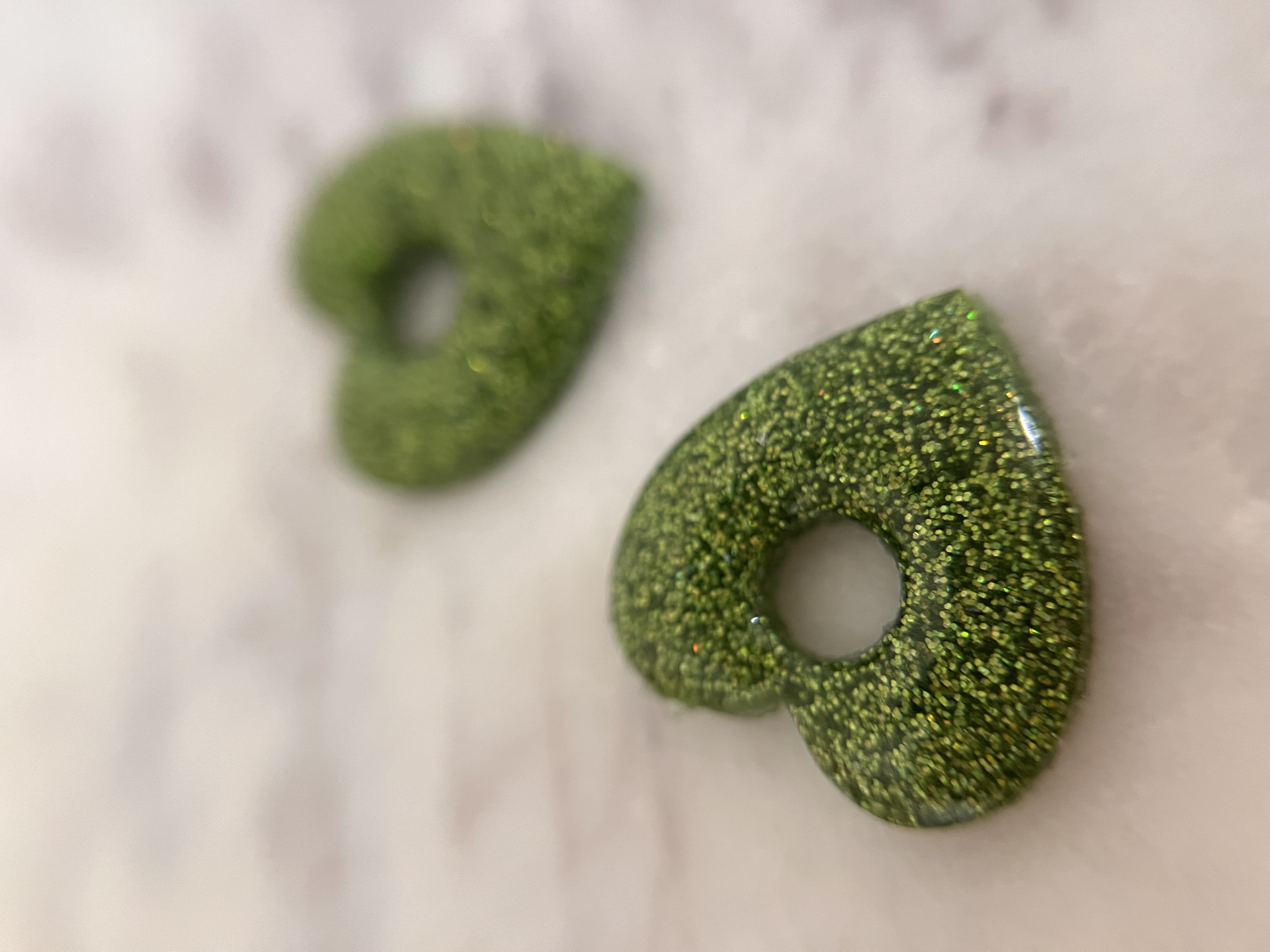 Coeur paillettes vert 