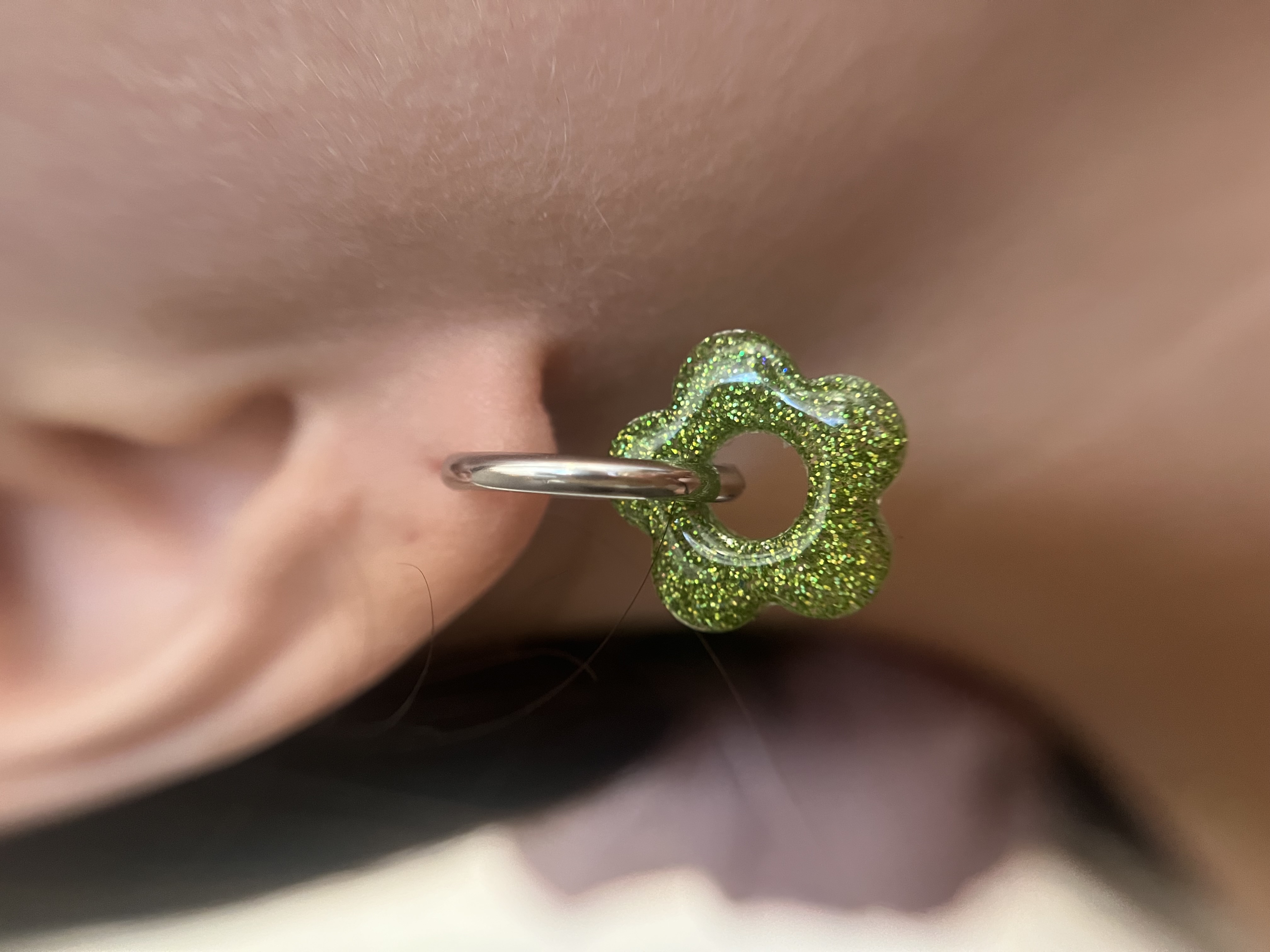 Flower paillette vert