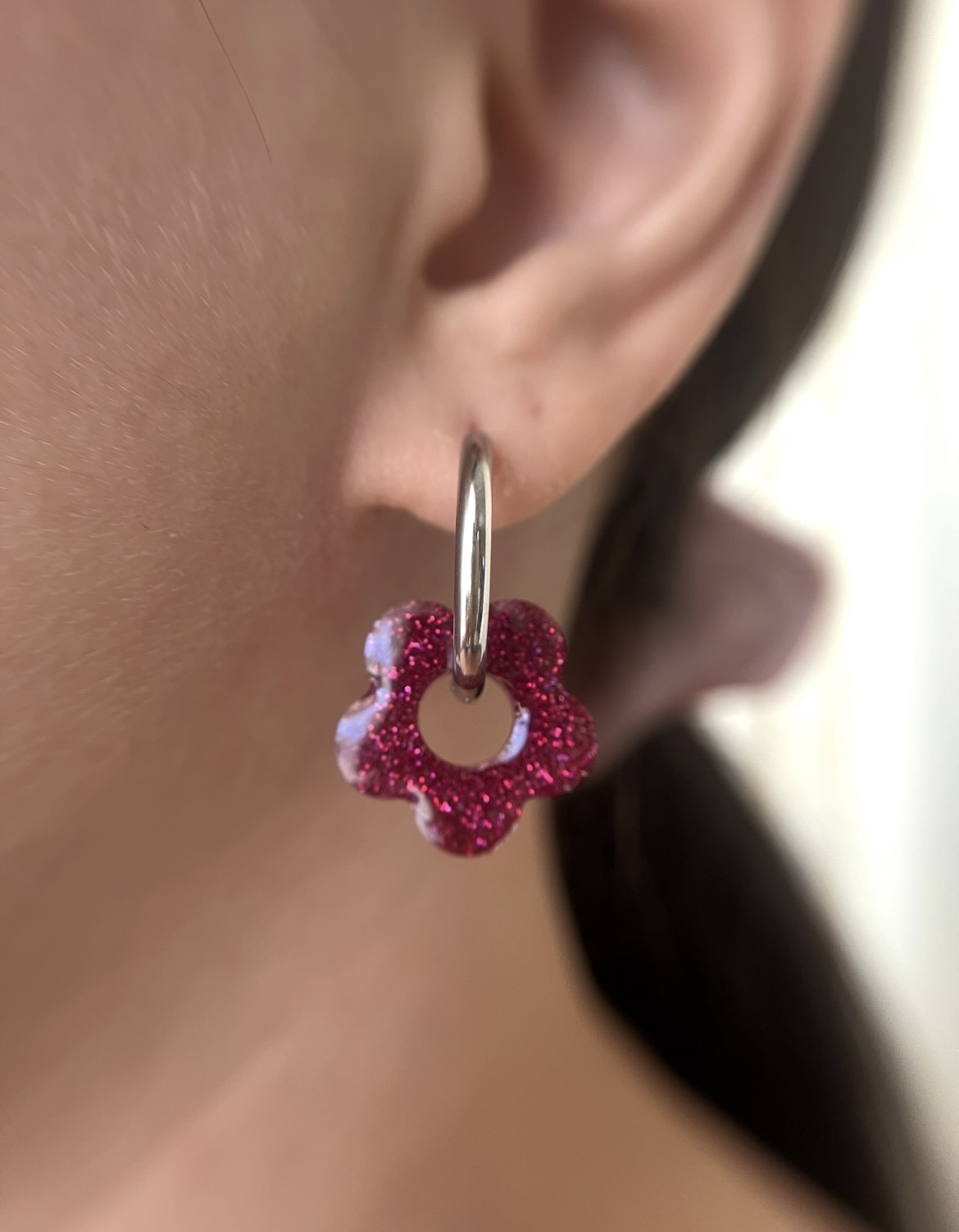 Flower paillettes fuchsia 