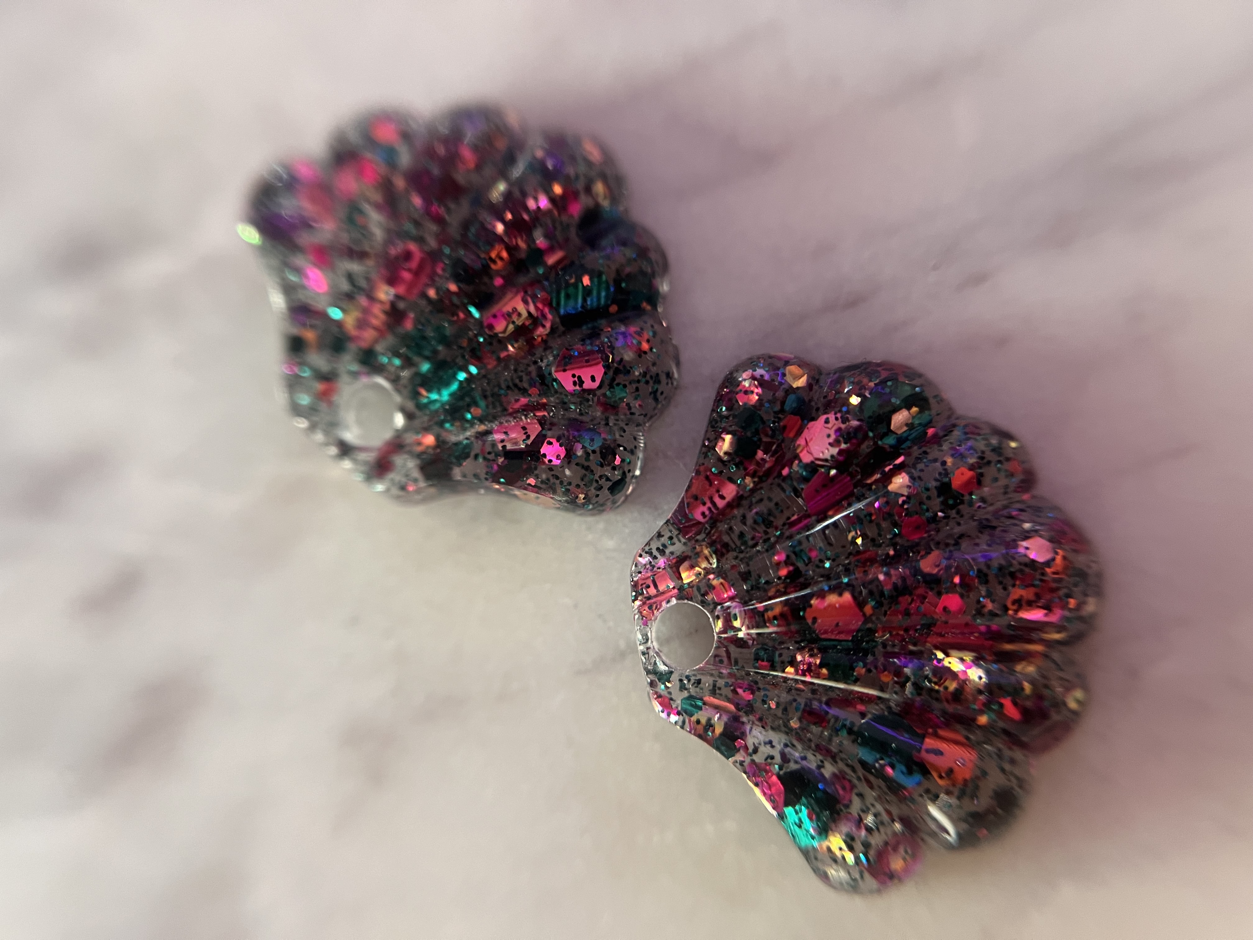 Coquillage vert et fuchsia