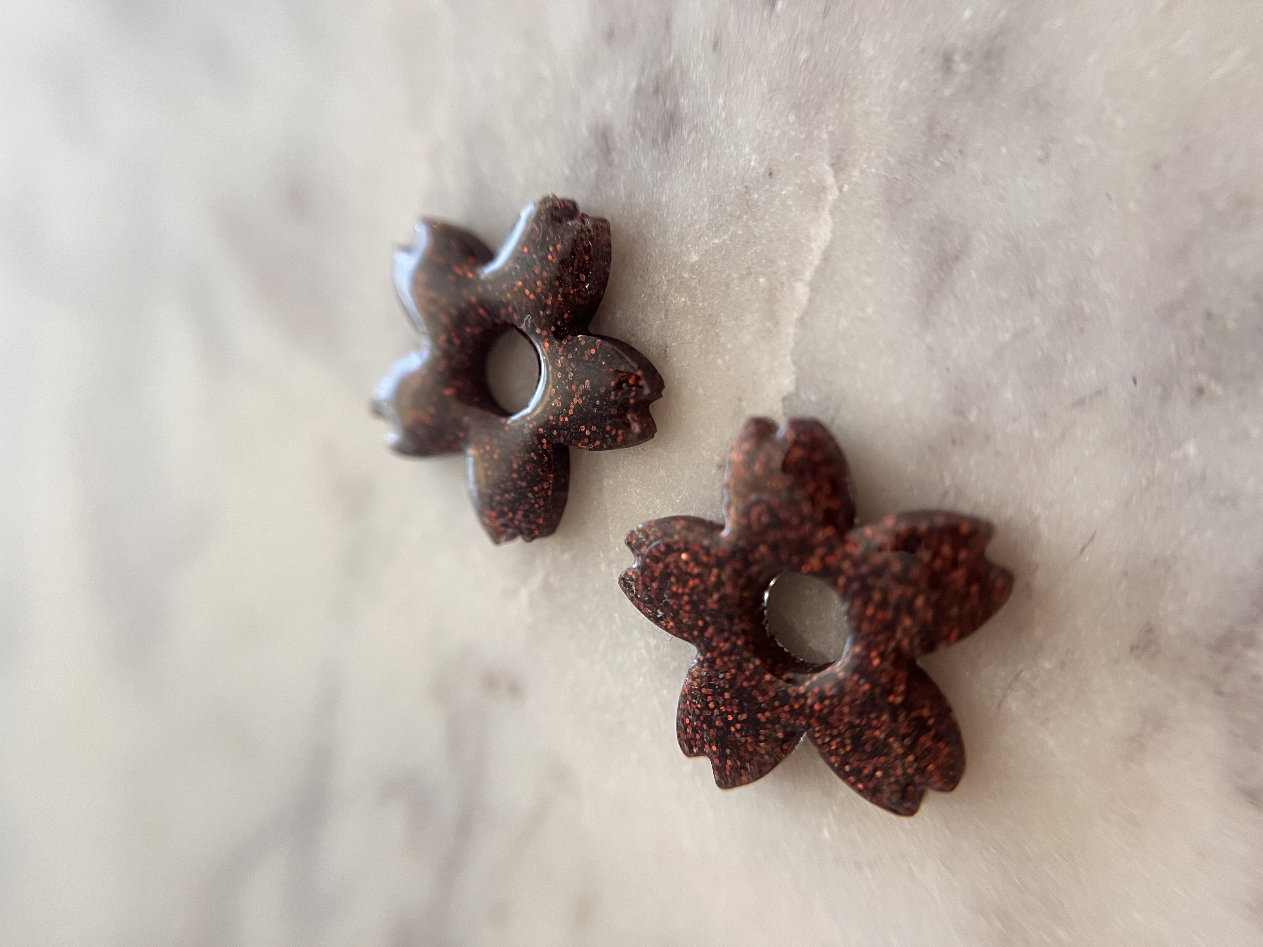 Sakura paillettes marron
