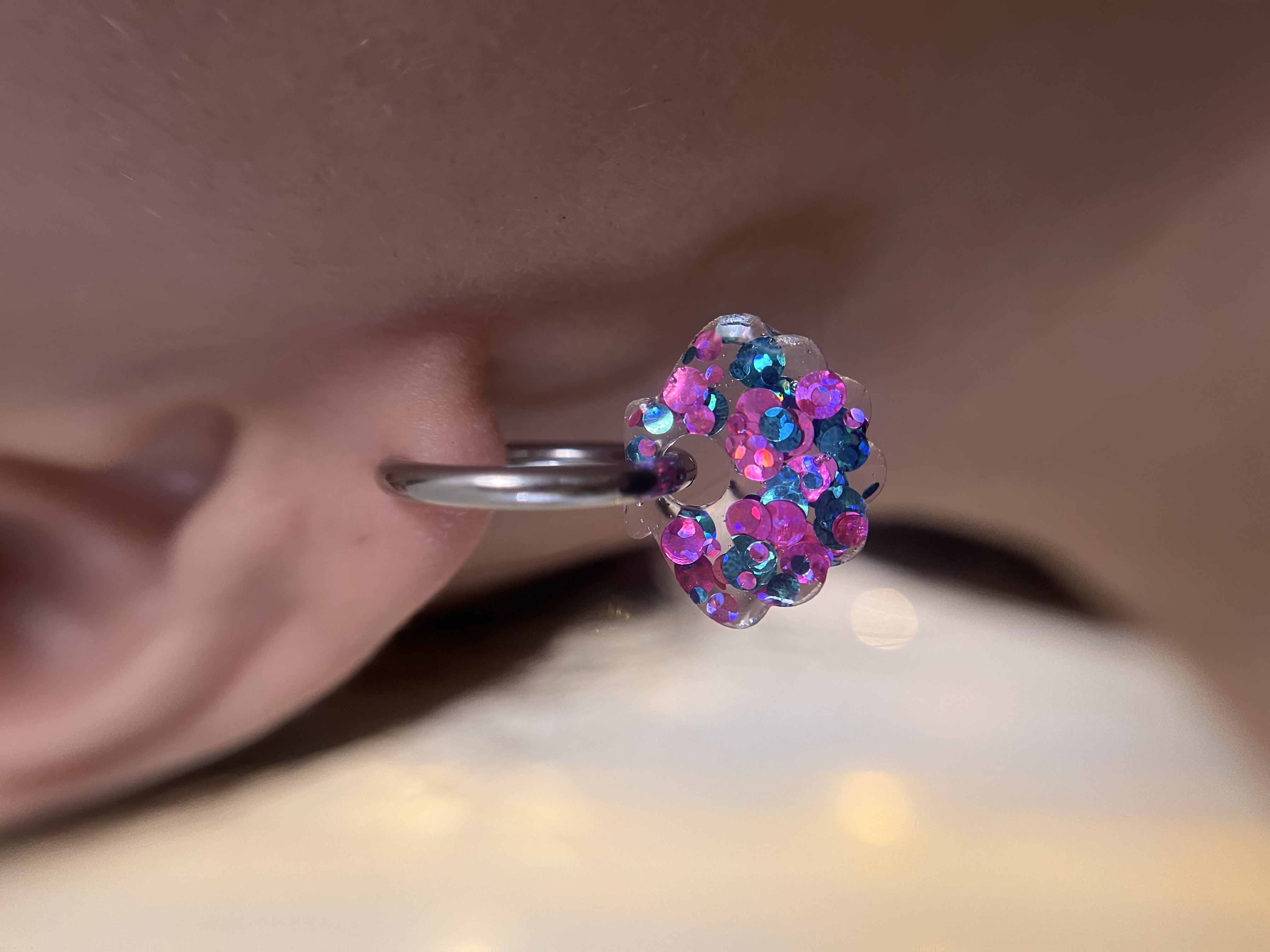 Coquillage  Fushia et Bleu