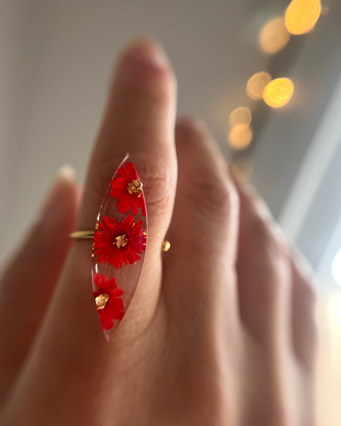 Bague Fleur Rouge 