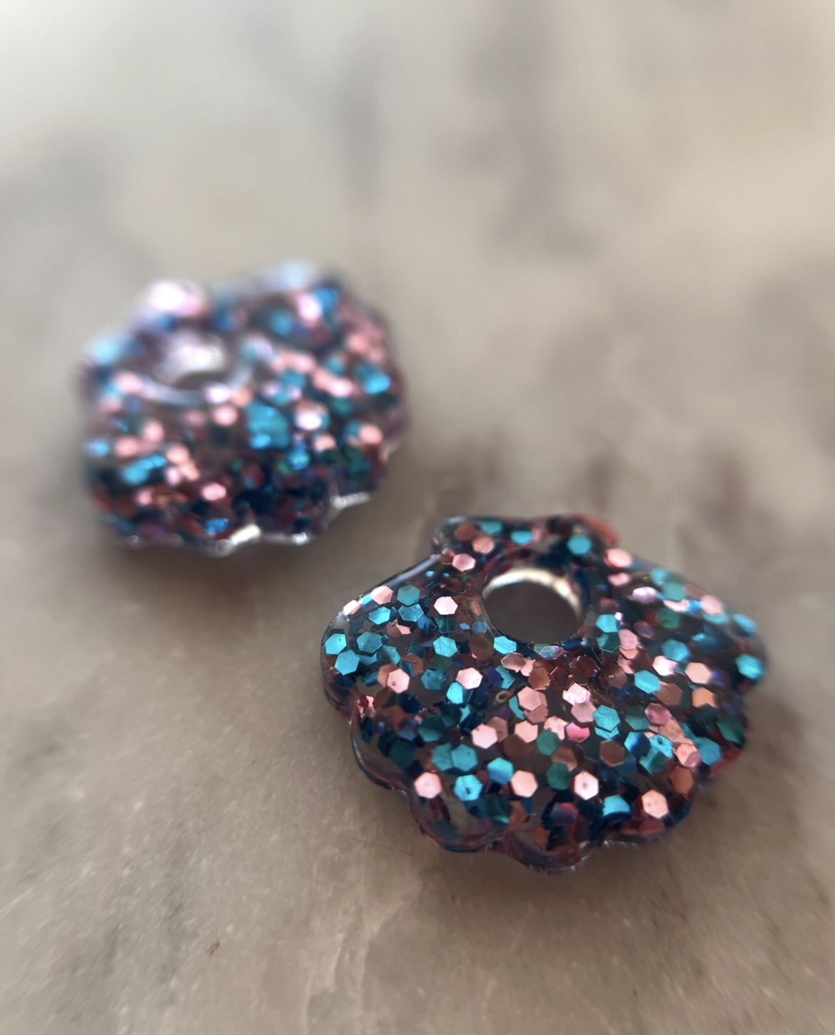 Coquillage bleu et rose