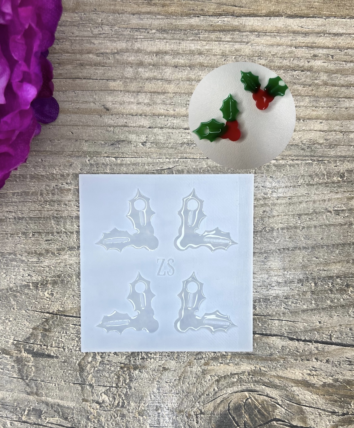 Moule Gui/Houx de Noël 25mm