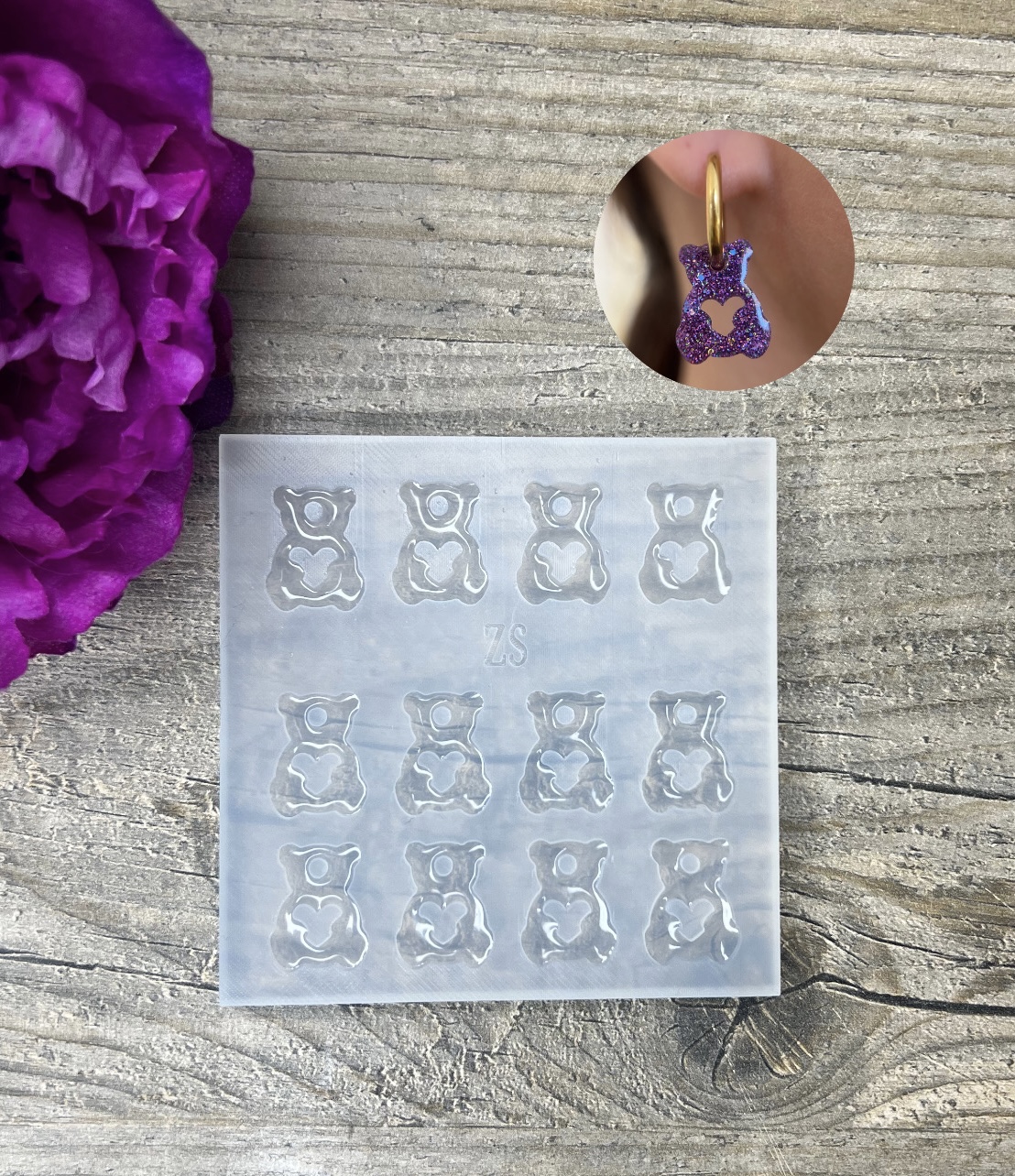 Moule Petit Ourson Coeur 20mm
