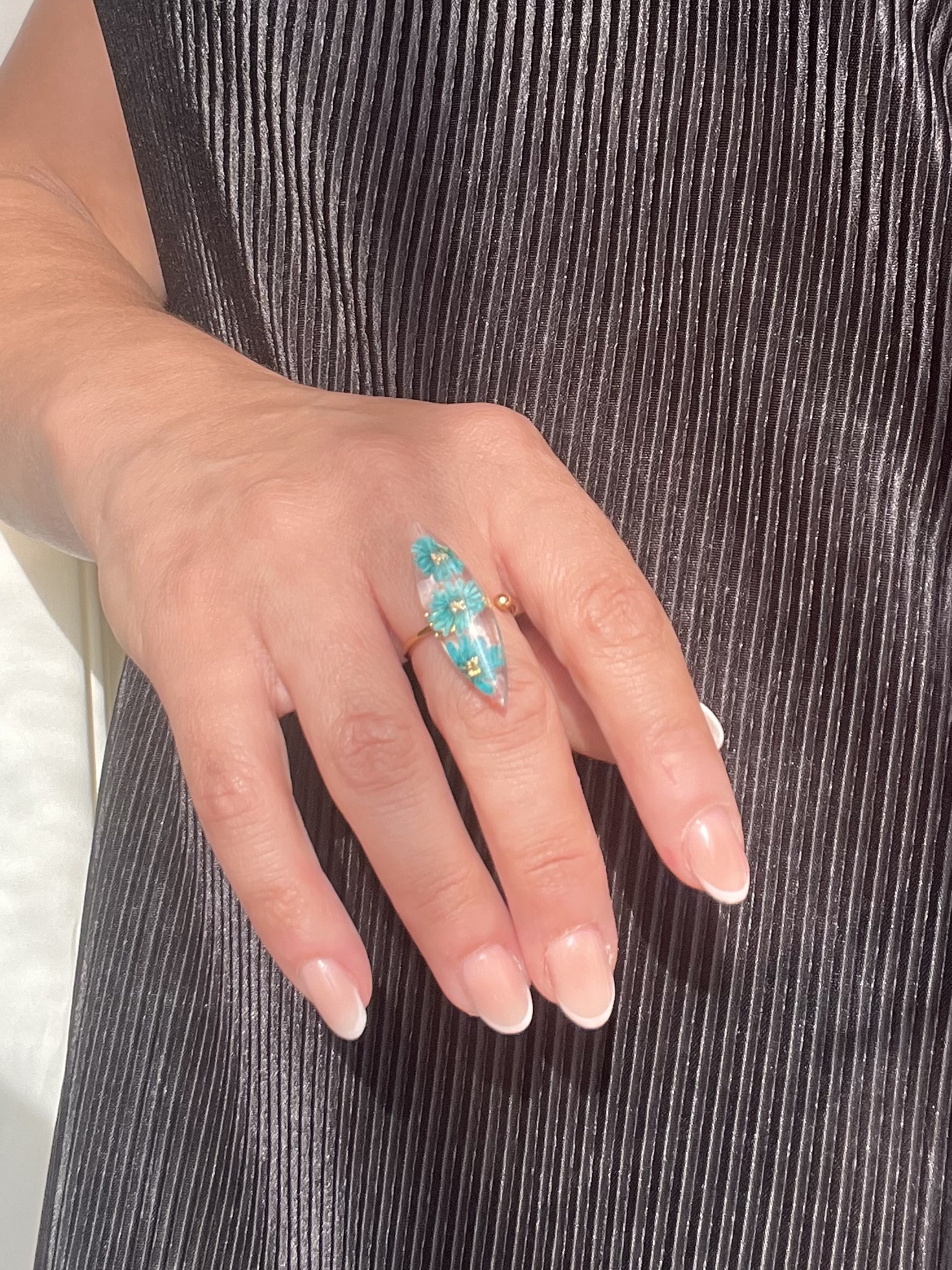 Bague Fleur Turquoise
