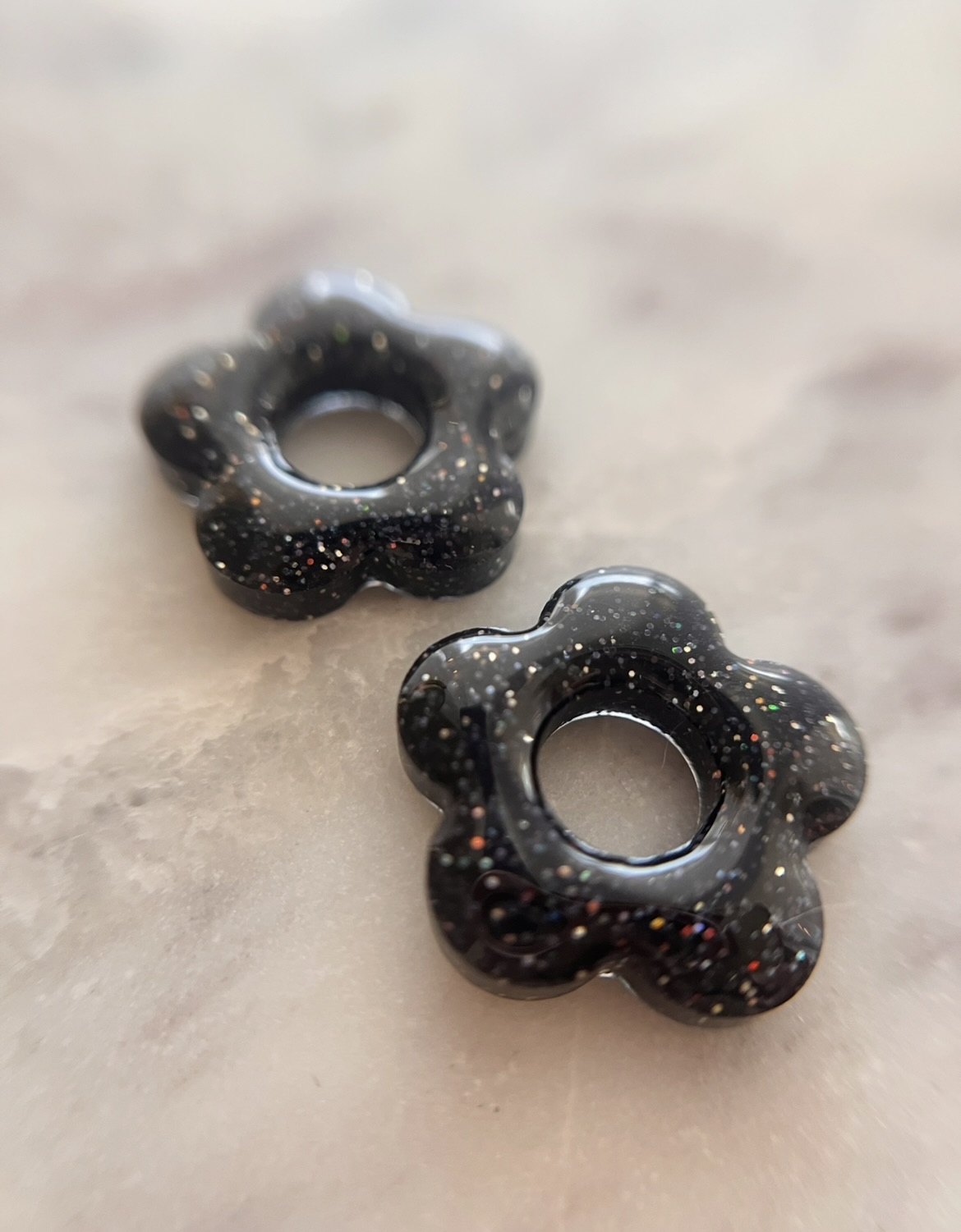  Flower Paillettes Noir