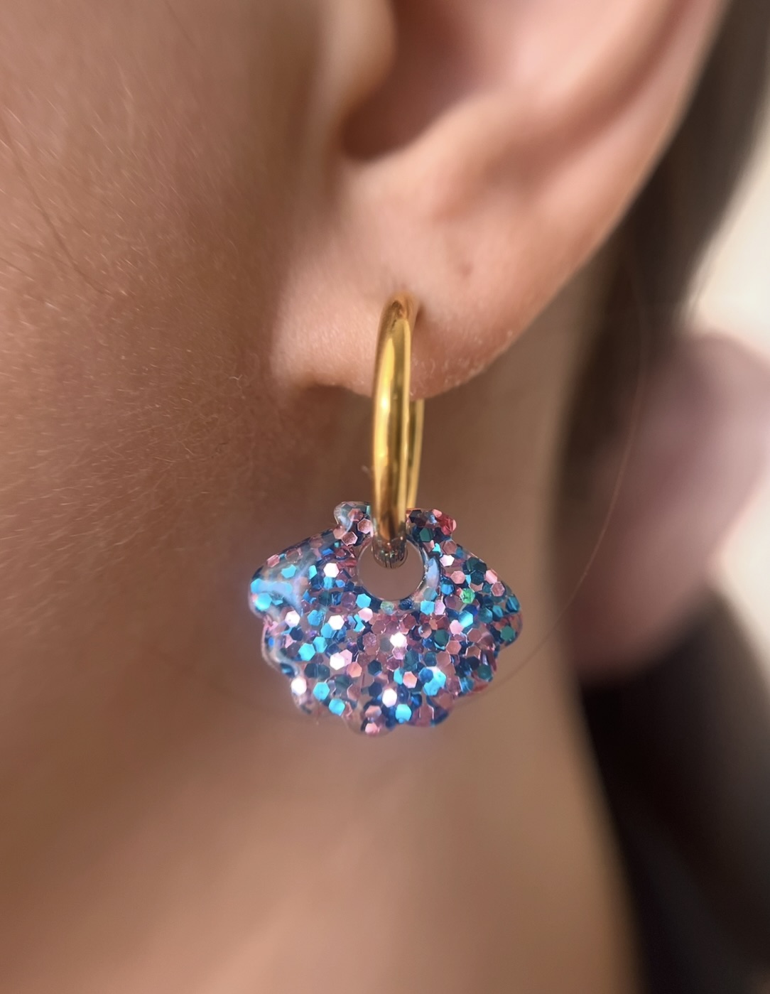 Coquillage bleu et rose