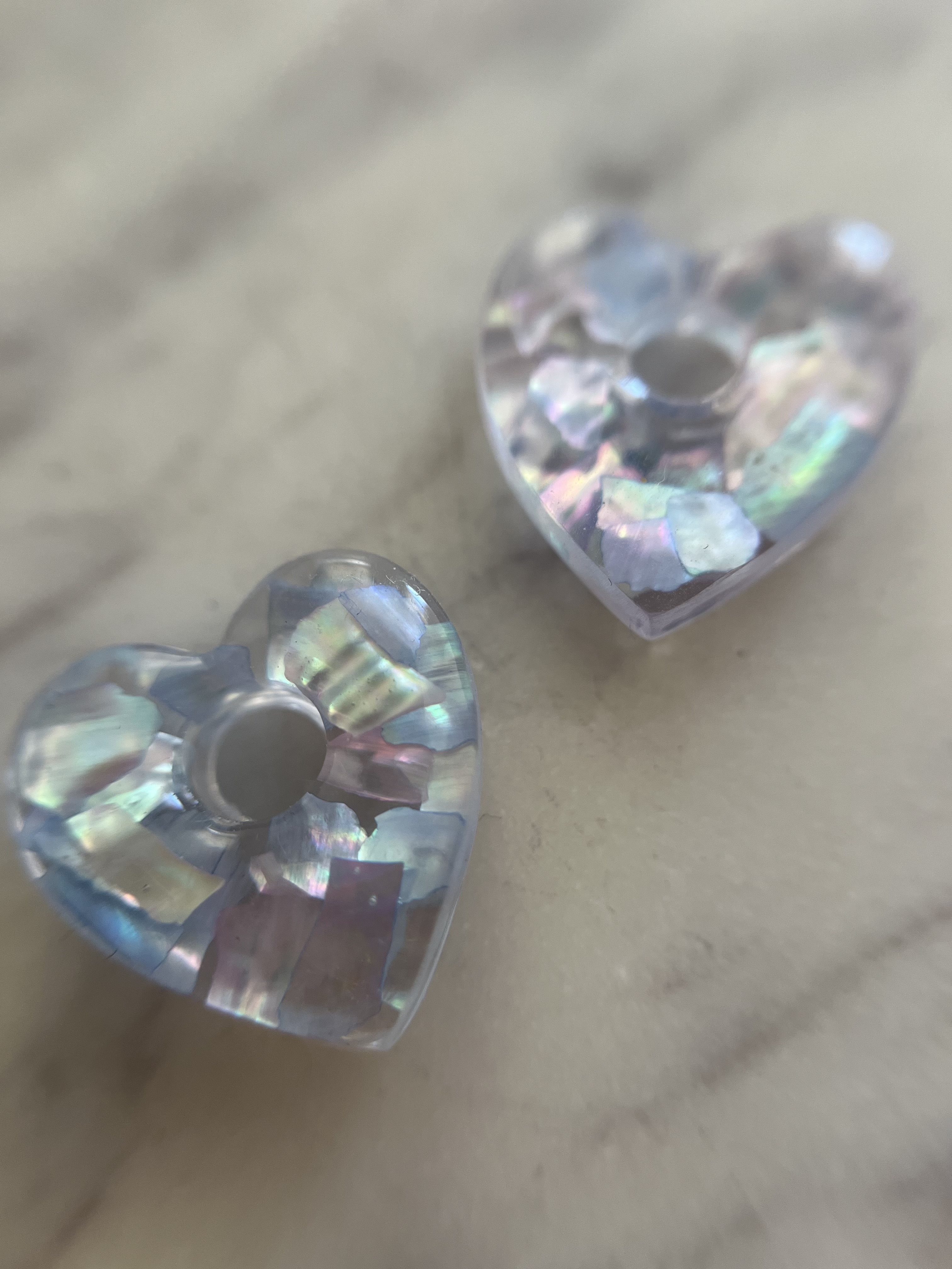 Coeur nacre bleu