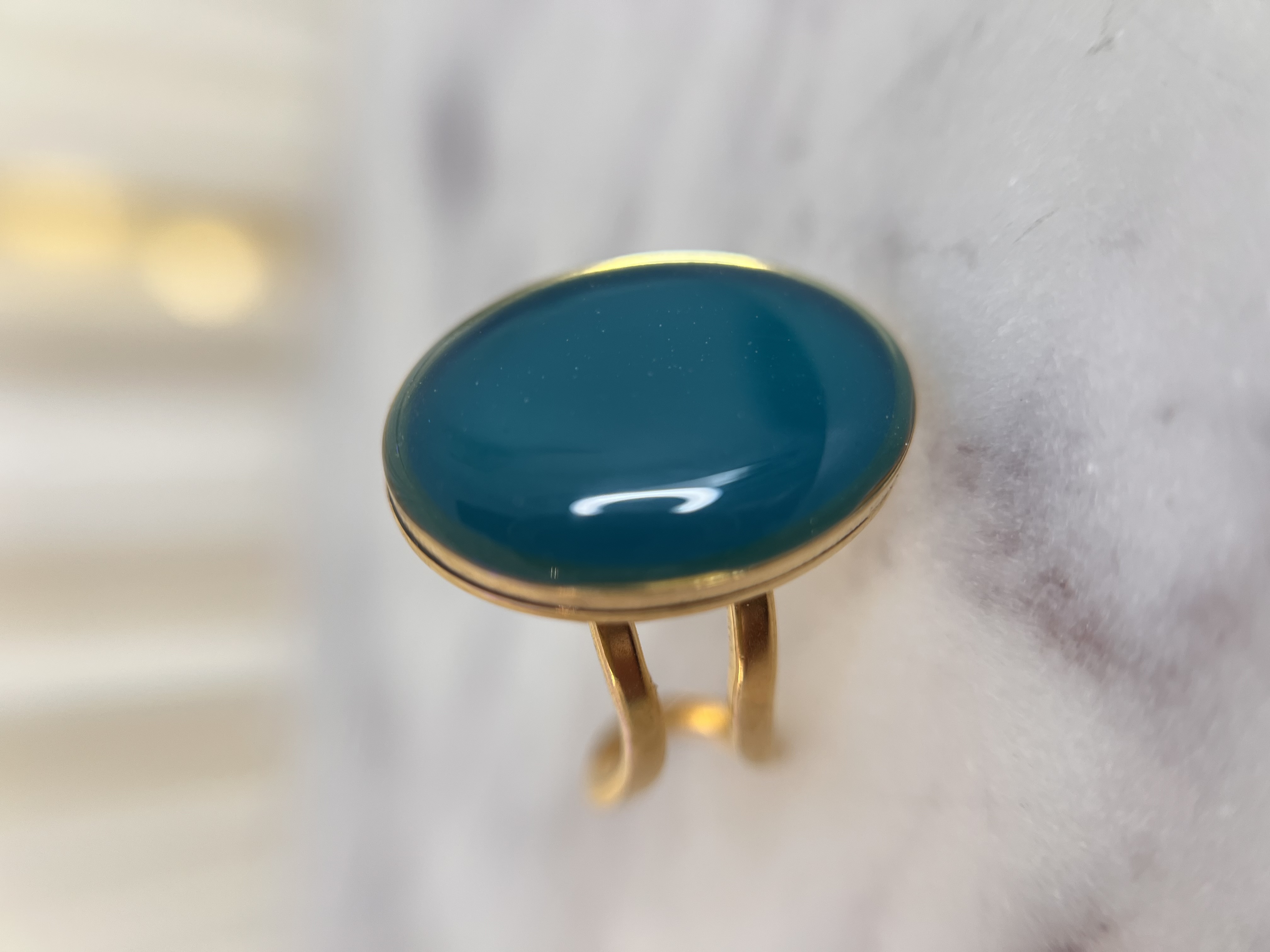 Bague ovale turquoise