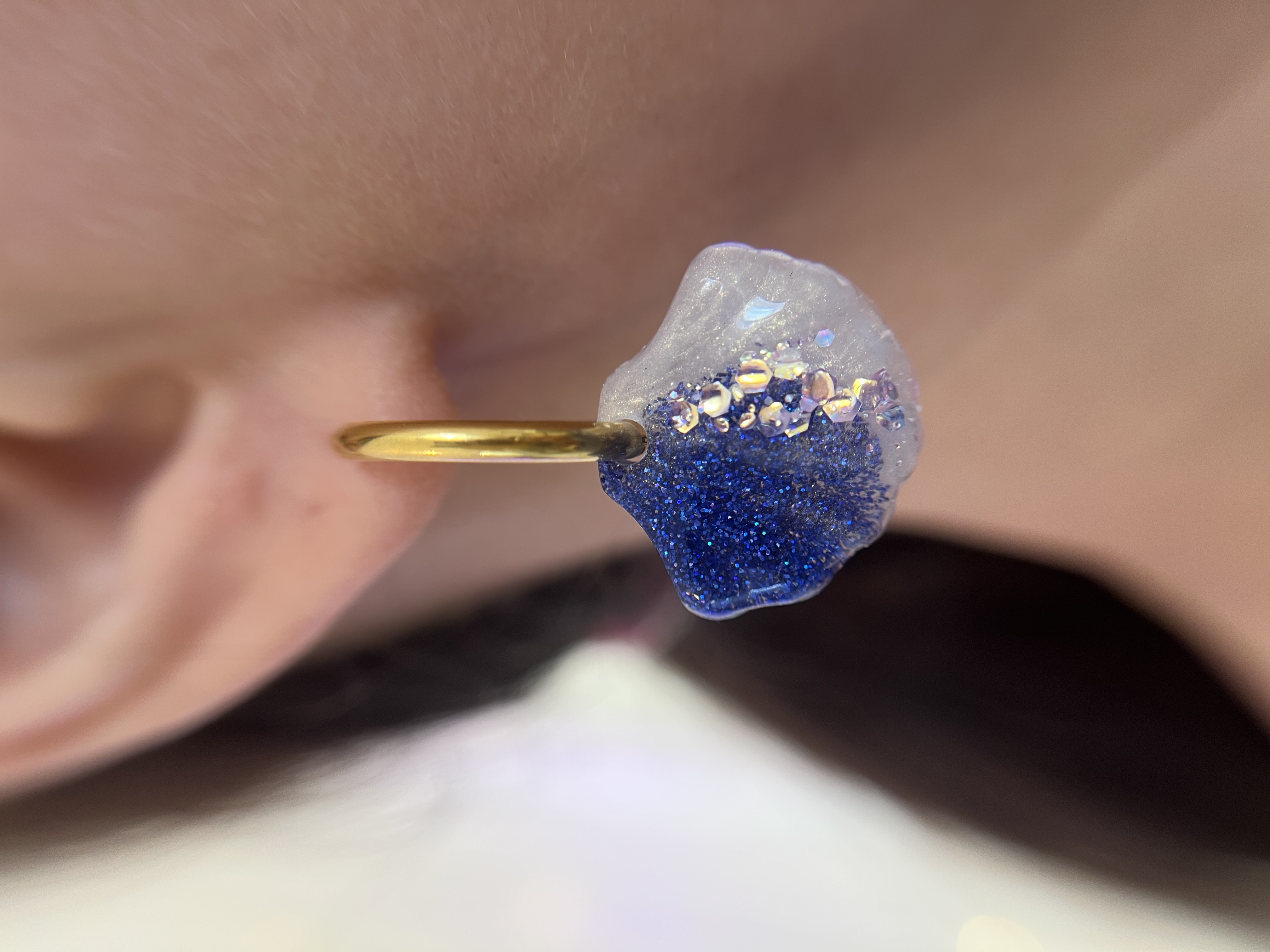 Coquillage bleu et blanc