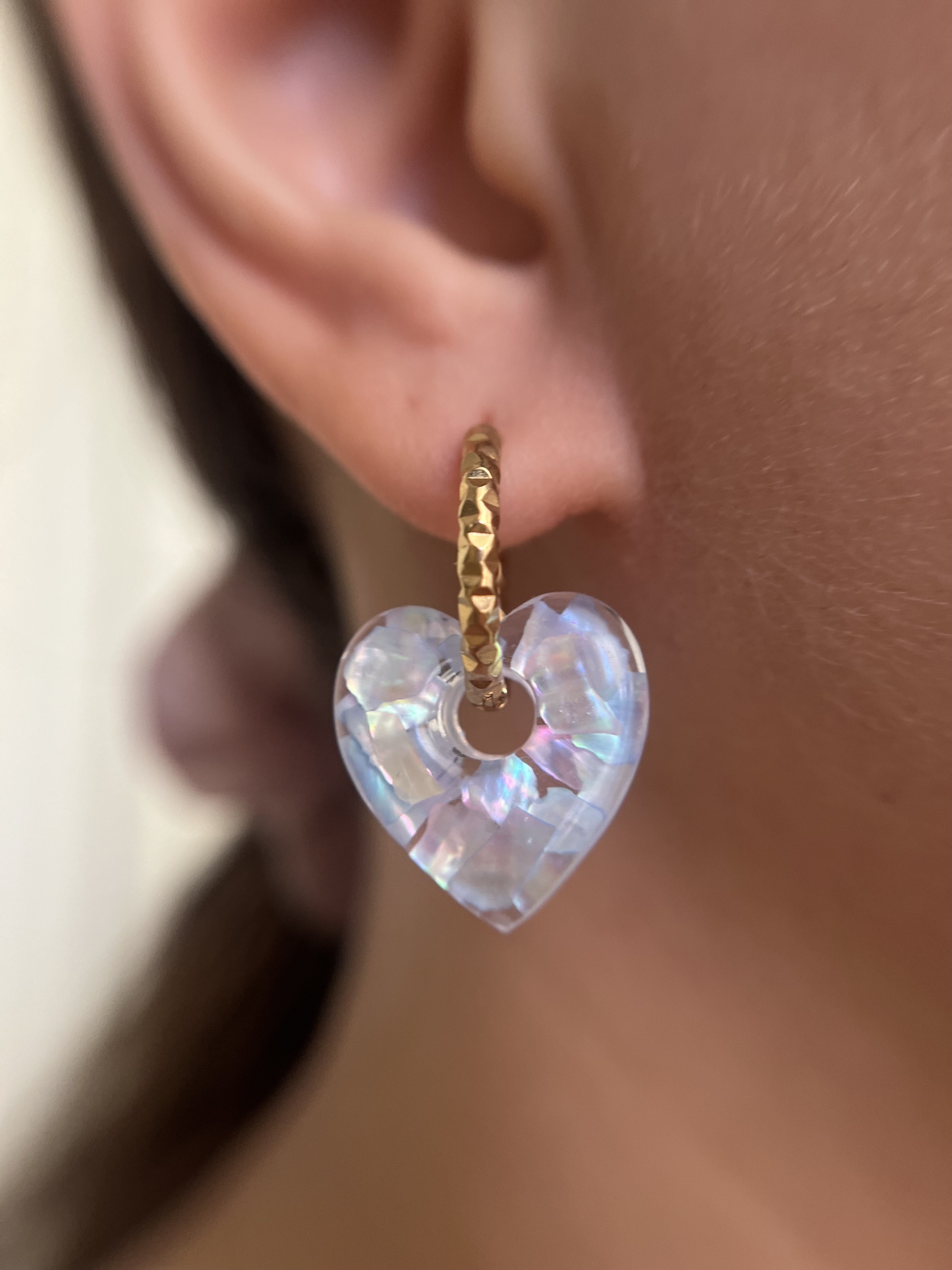 Coeur nacre bleu