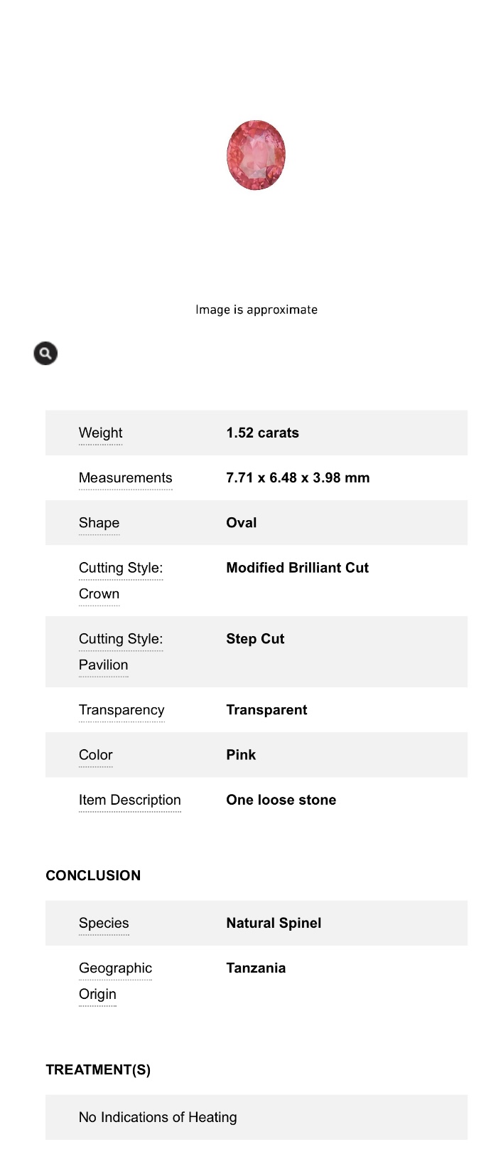 Saphir rose naturel