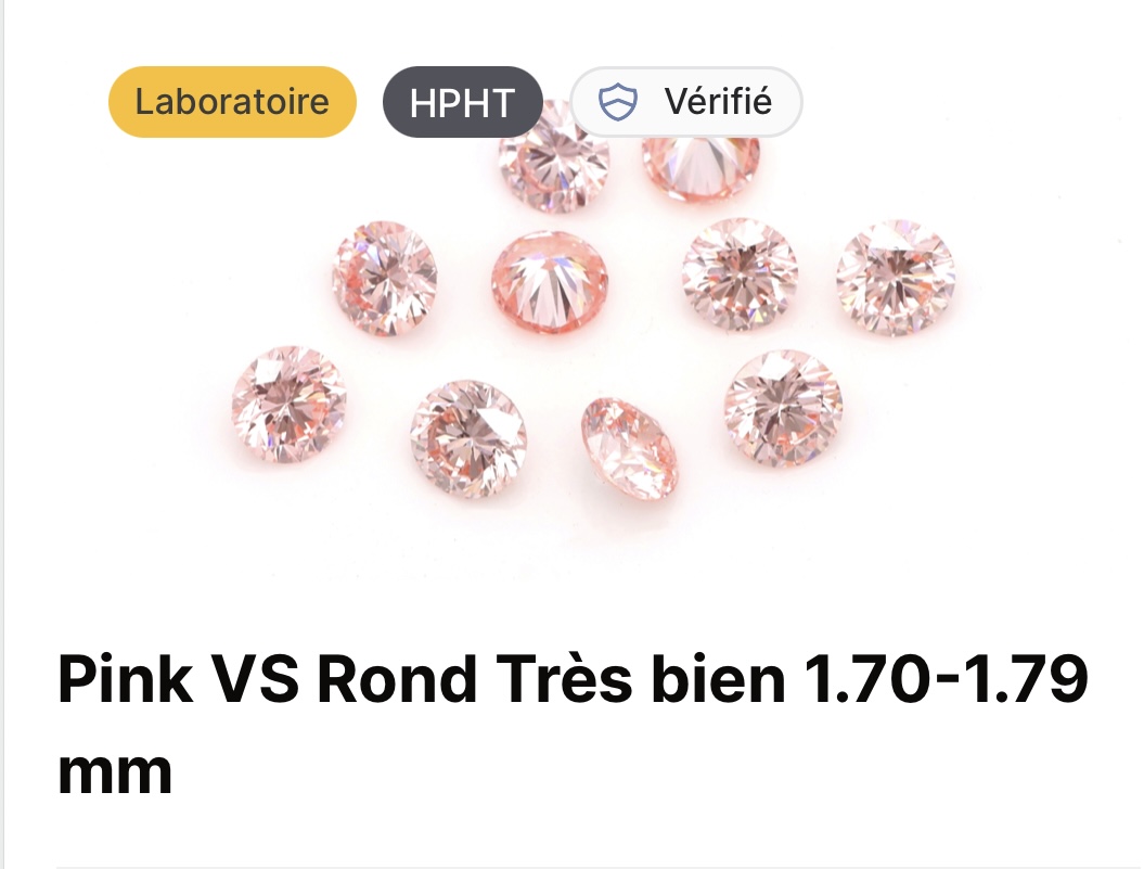 Pavage diamant synthétique  Rose