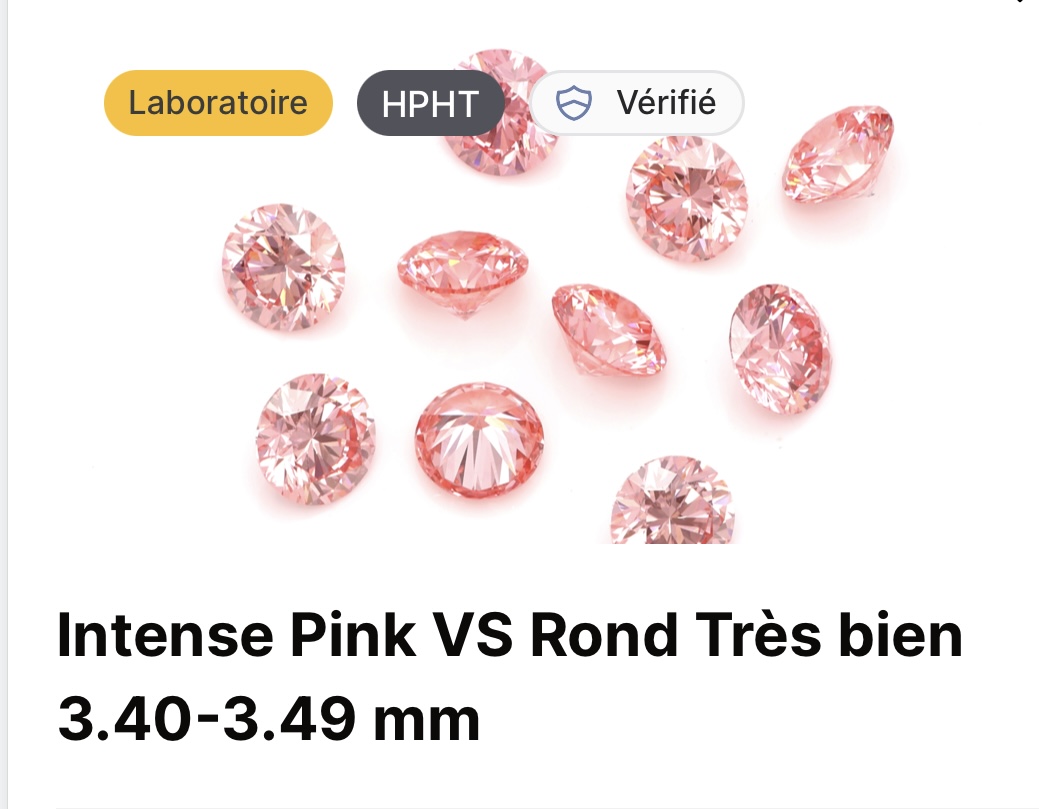 Pavage diamant synthétique Rose.