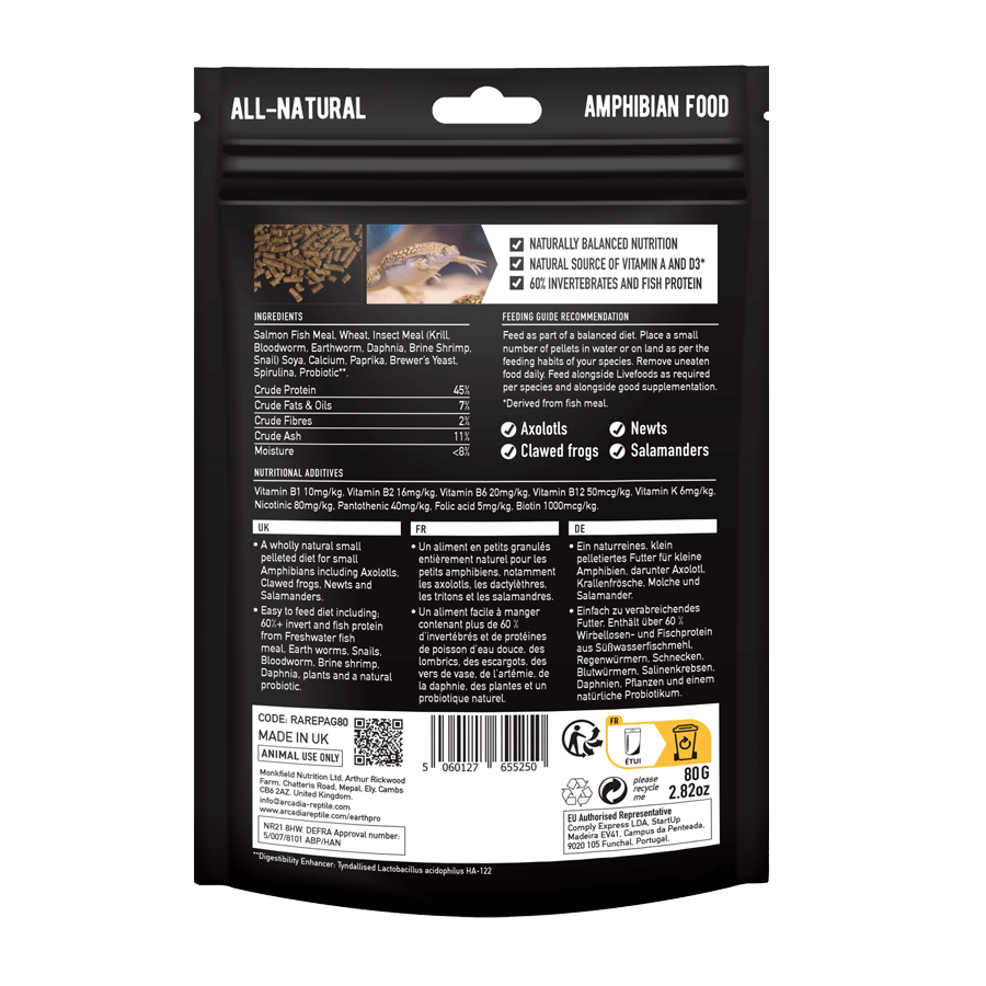 Arcadia aquatic amphibian diet