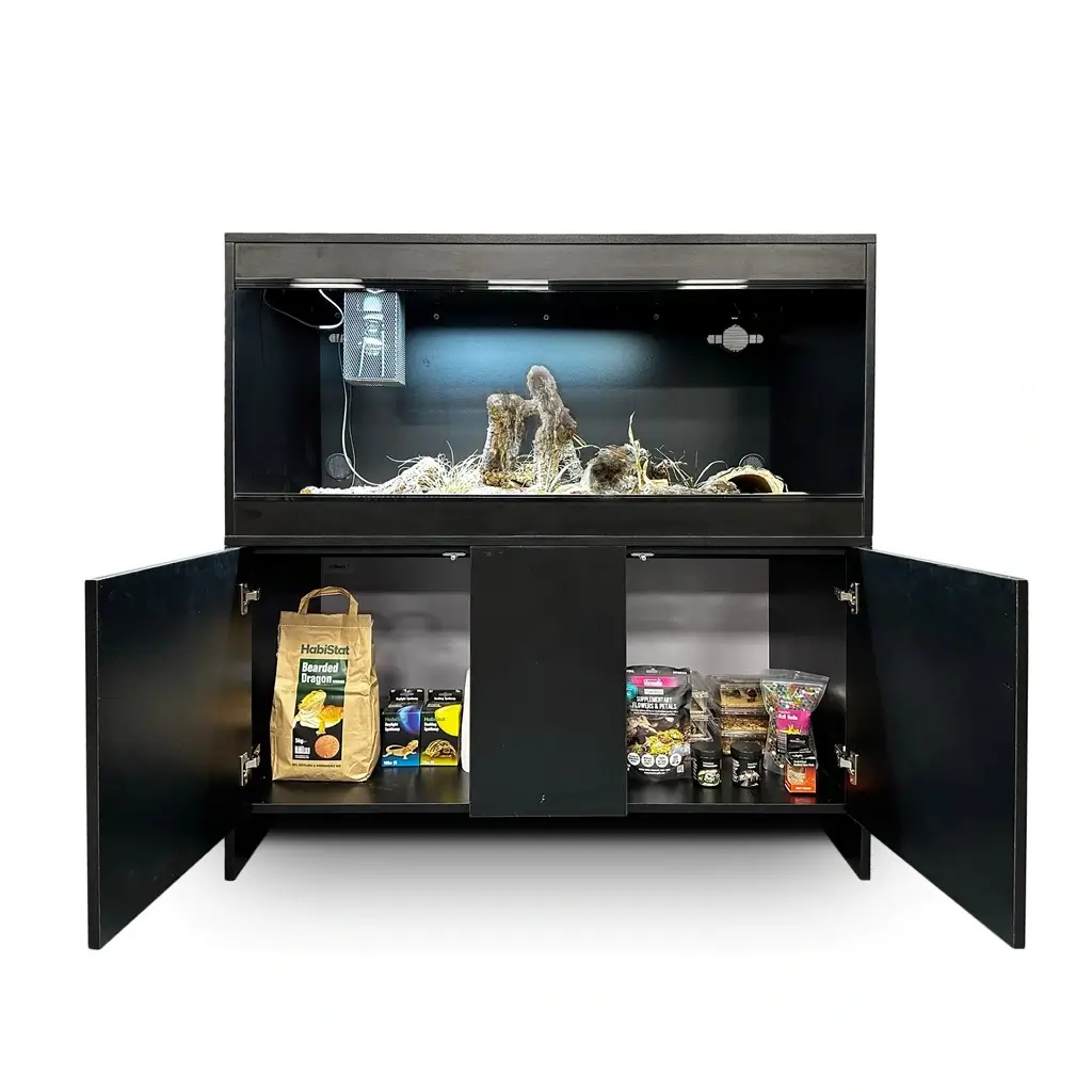 Habistat meuble vivarium bois 122x61x66cm noir