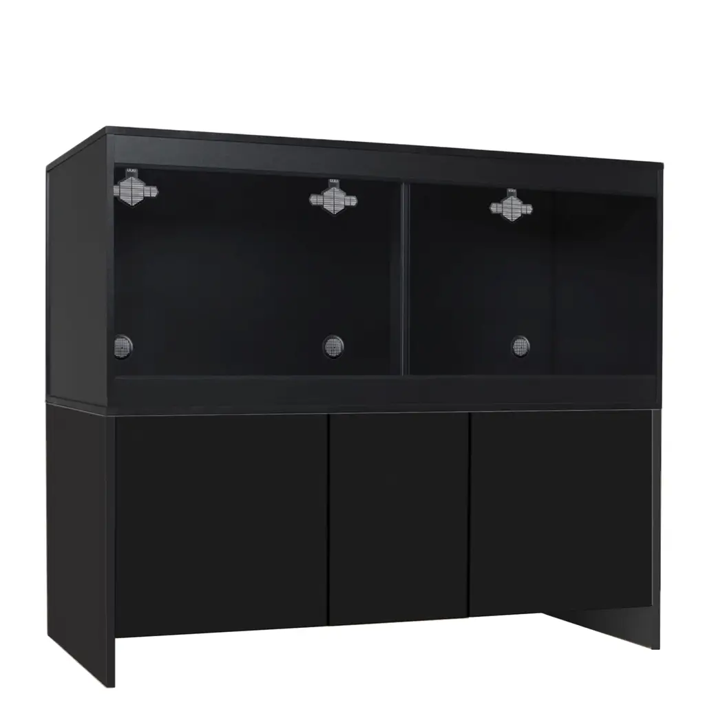 Habistat meuble vivarium bois 122x61x66cm noir