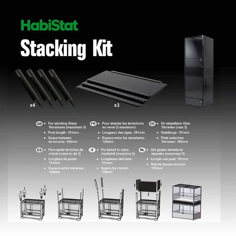 Habistat kit pour empiler les terrariums emballés à plat