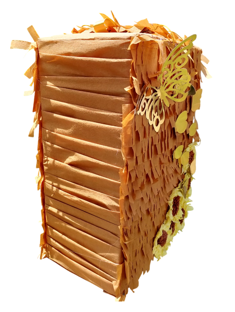 PIÑATA RECTANGULAR DE GIRASOLES Y MARIPOSAS
