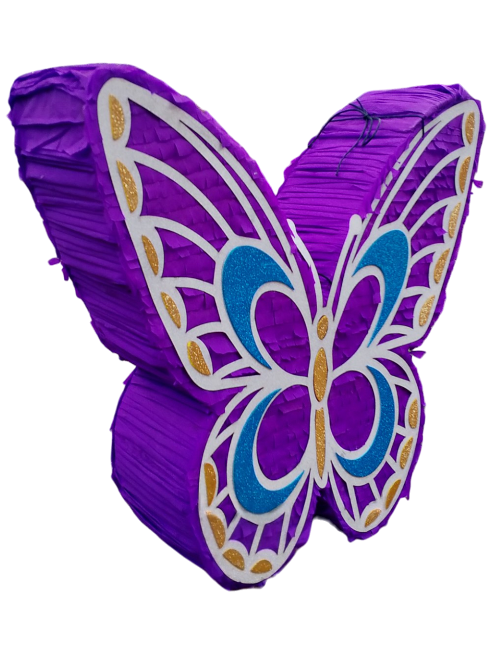 PIÑATA MARIPOSA LILA CON BLANCO