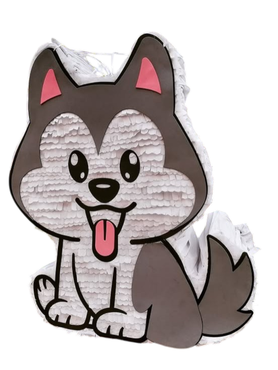 PIÑATA PERRO GRIS CON BLANCO