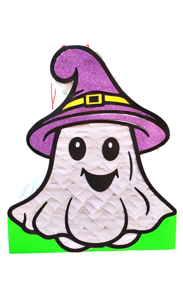 Piñata fantasma sombrero lila