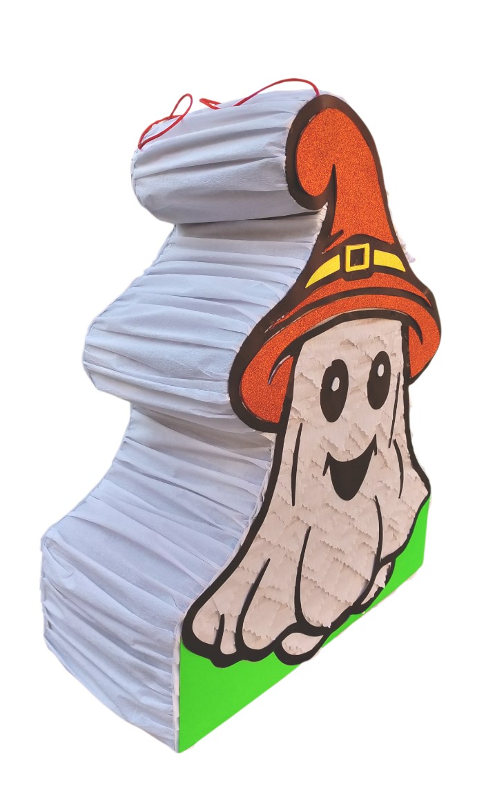 PIÑATA FANTASMA SOMBRERO NARANJA
