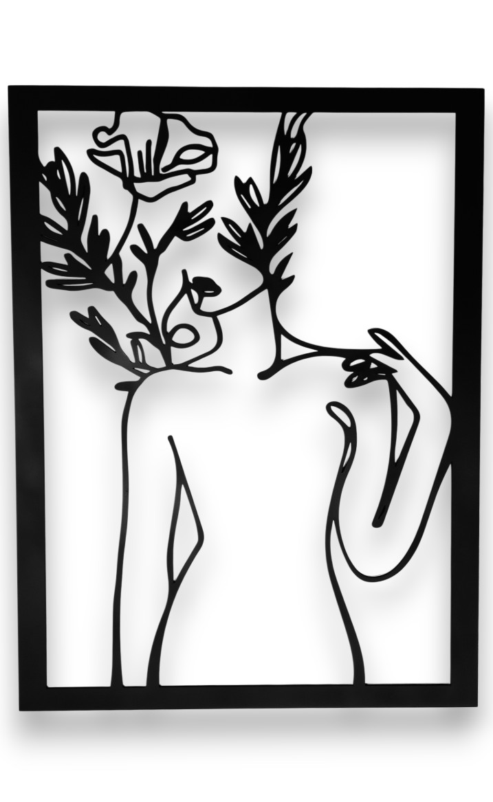 CUADRO DE MADERA SILUETA CUERPO DE MUJER