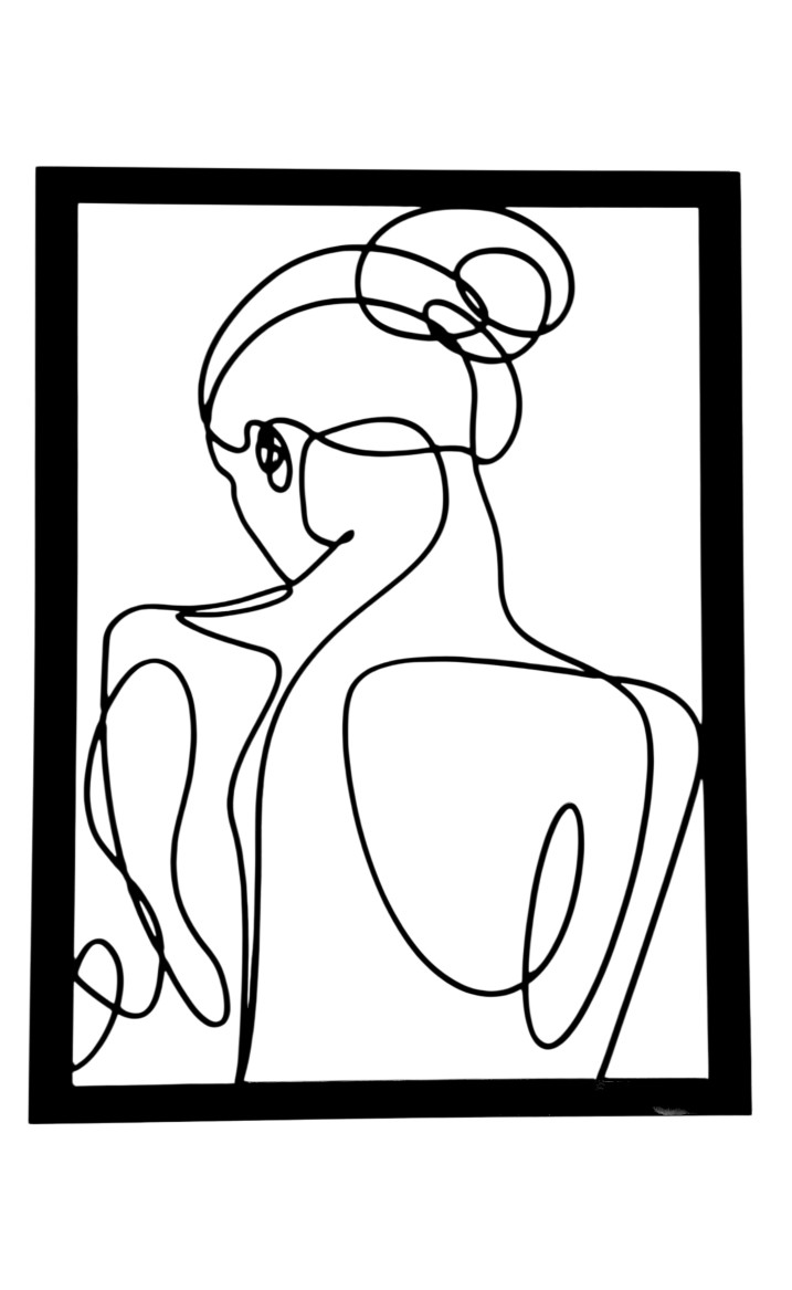 CUADRO DE MADERA SILUETA ESPALDA DE MUJER