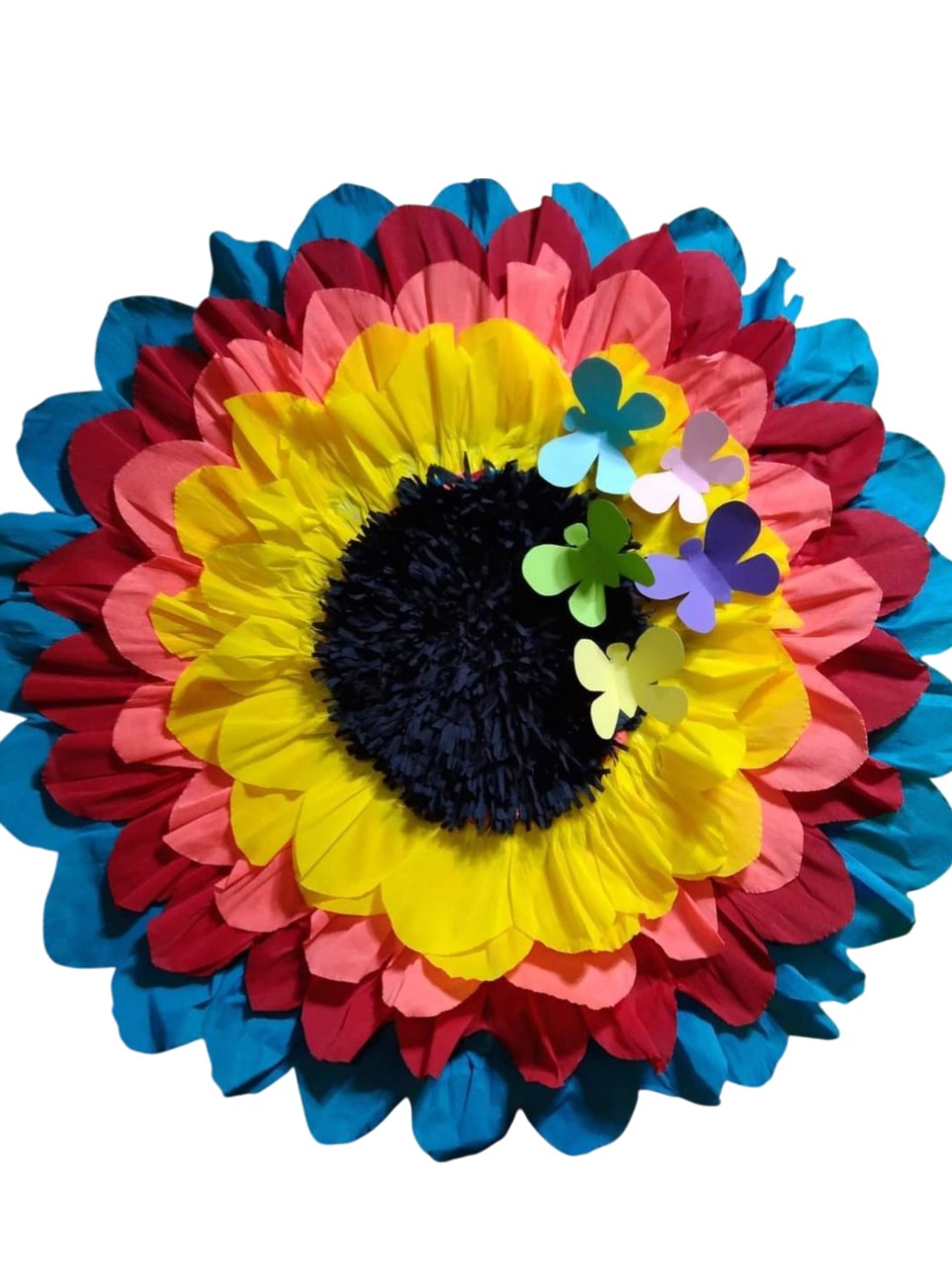 PIÑATA EN FORMA DE FLOR MULTICOLOR