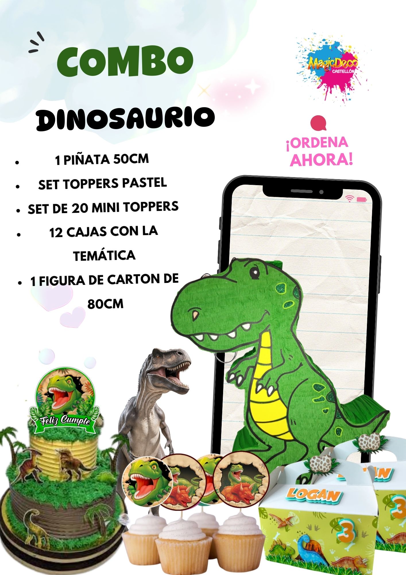 Combo Fiestero Dinosaurio